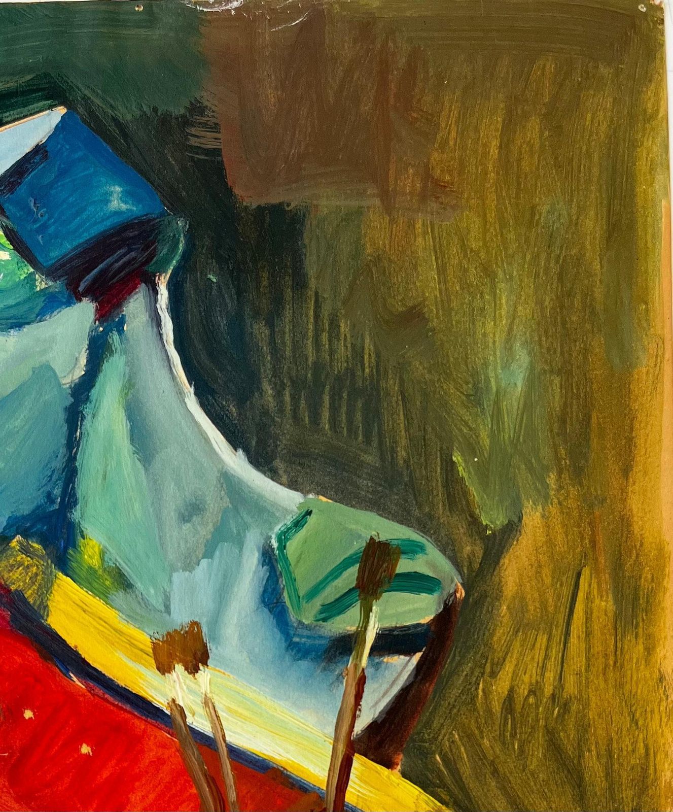 Still Life With Shell And Bust French Modernist Gouache Painting By Guy Nicod photo Art