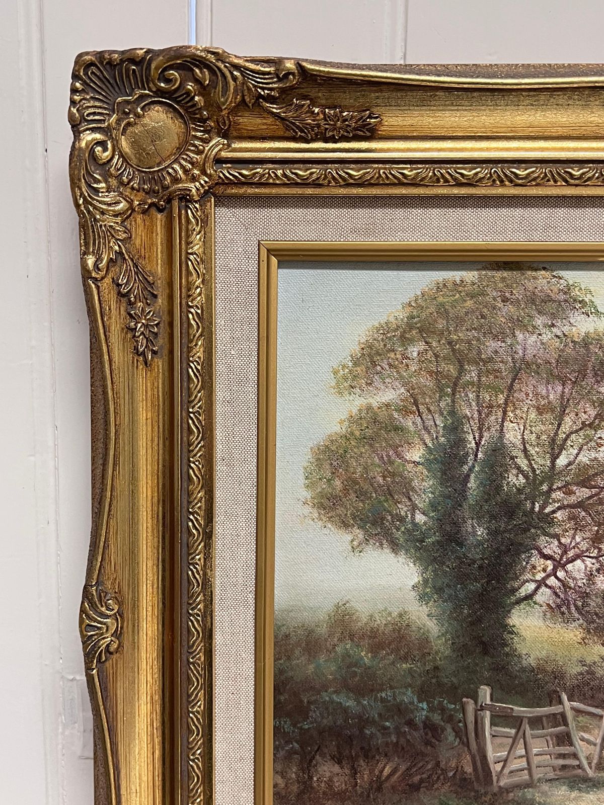 Reg Browntraditional English Rural Pastoral Tranquil Sheep In Meadows Signed Oil Painting photo vinterior