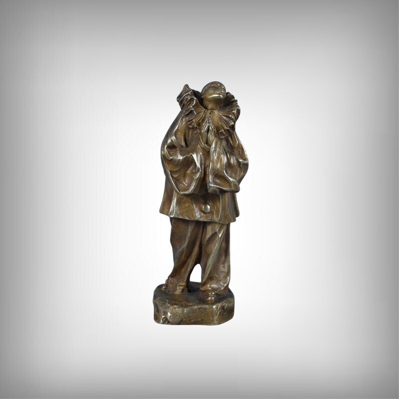 Small Bronze "Pierrot" Signed L  Alliot  Early 20th Century