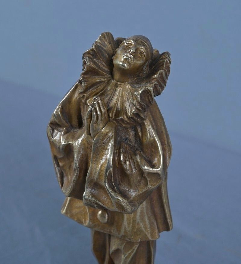 Small Bronze "Pierrot" Signed L  Alliot  Early 20th Century photo vinterior