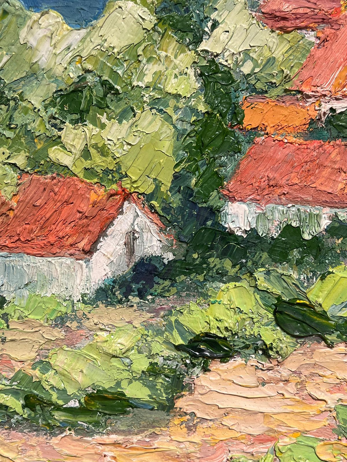 French Schoolcagnes Sur Mer South Of France 1970's Coastal Village Impressionist Oil Painting1970's photo vinterior