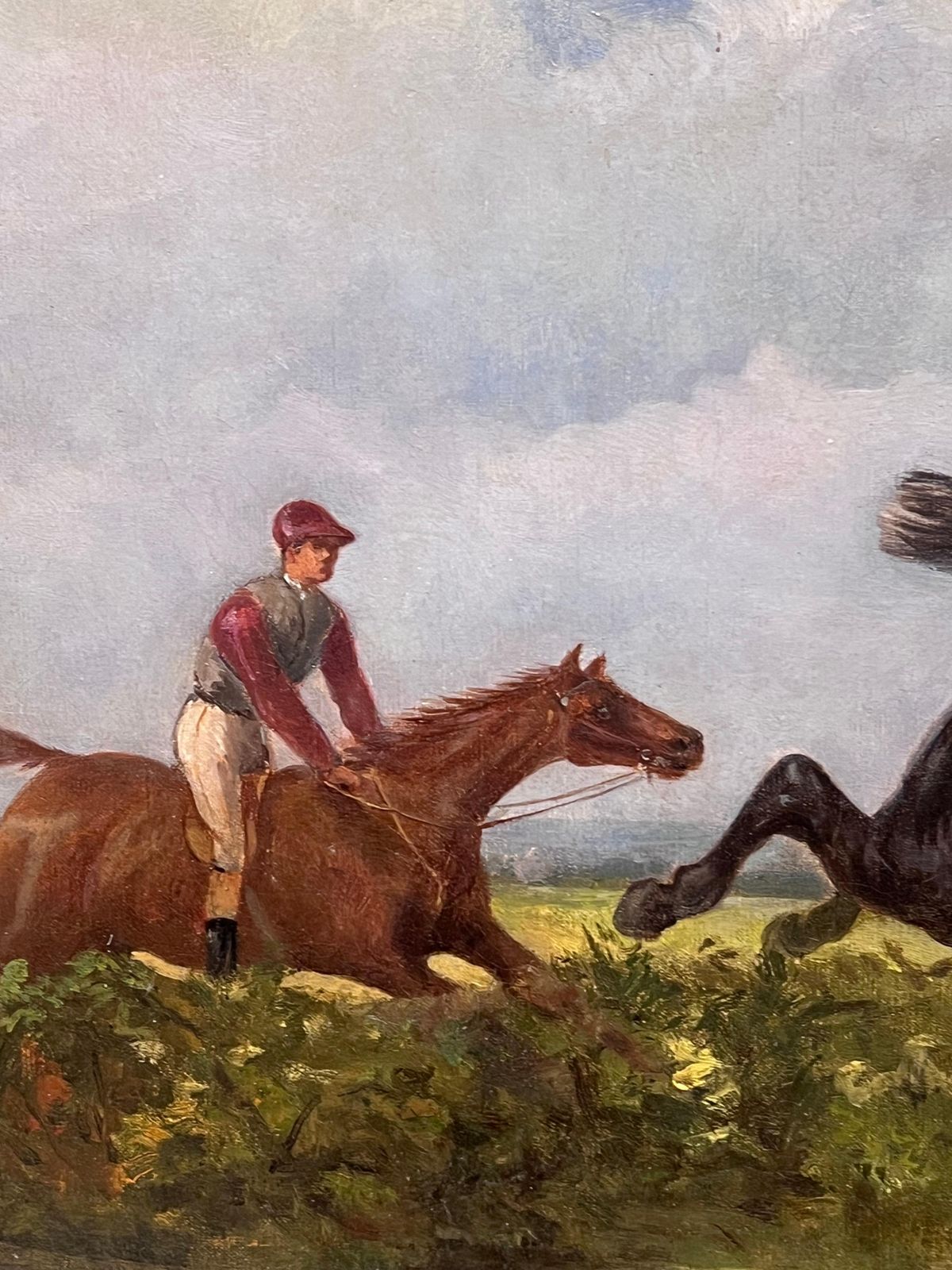 Francois Duyk (Belgian, 19th 20th Century)fine 19th Century Belgian Horse Racing Sporting Art Oil Painting Riders & Horses photo Art