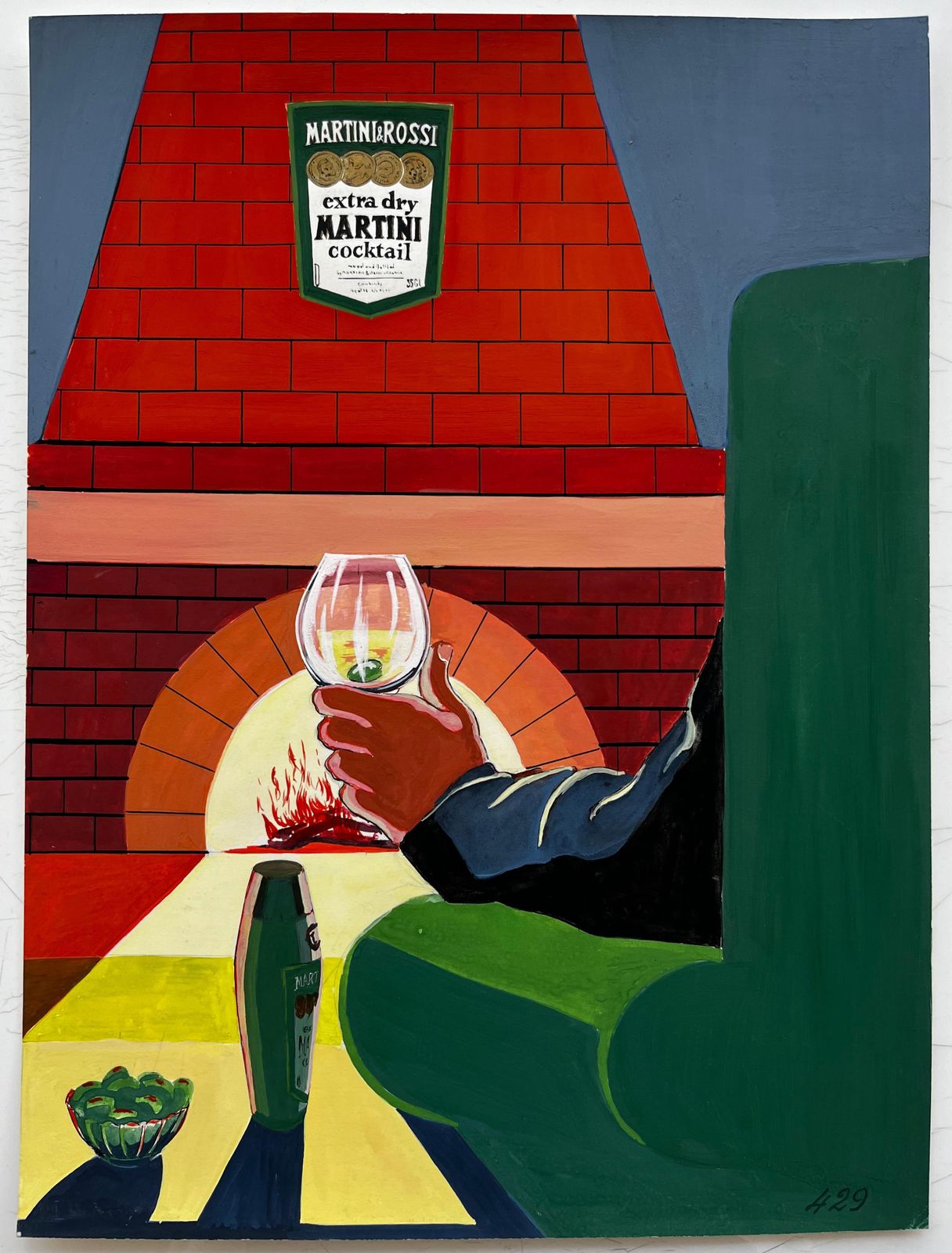 Guy Nicodmartini Advertising Design Extra Dry Cocktail By The Fireplace French Modernist photo furniture