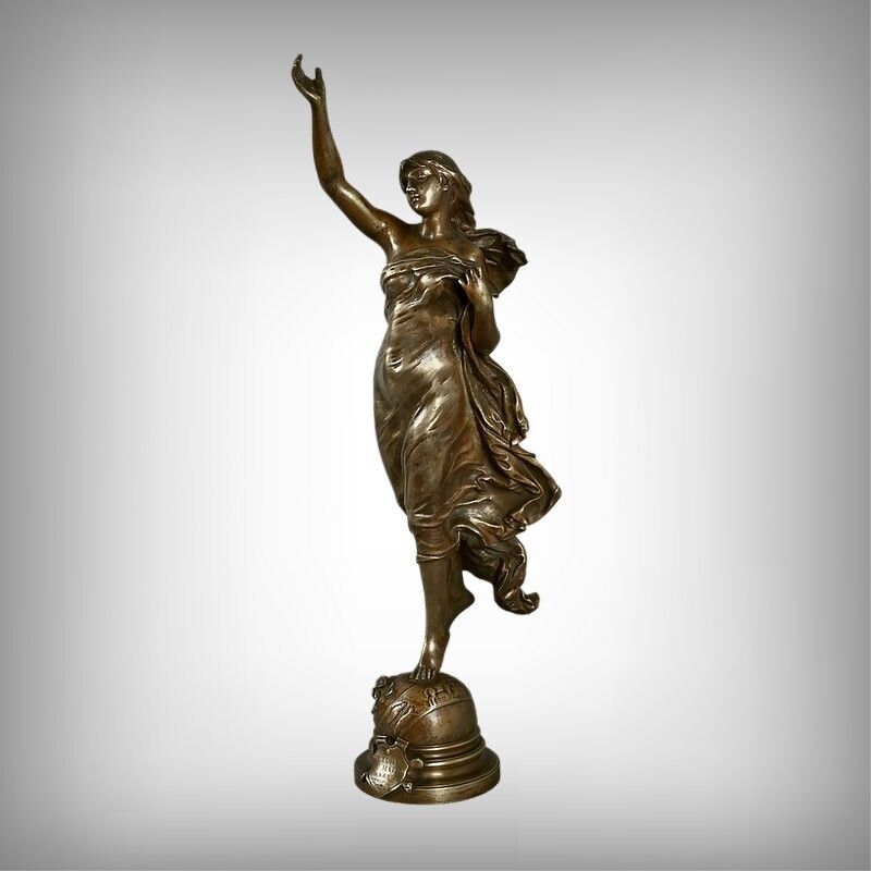 Important Bronze Sculpture The Morning Star Signed A. Gaudez  Late 19th Century