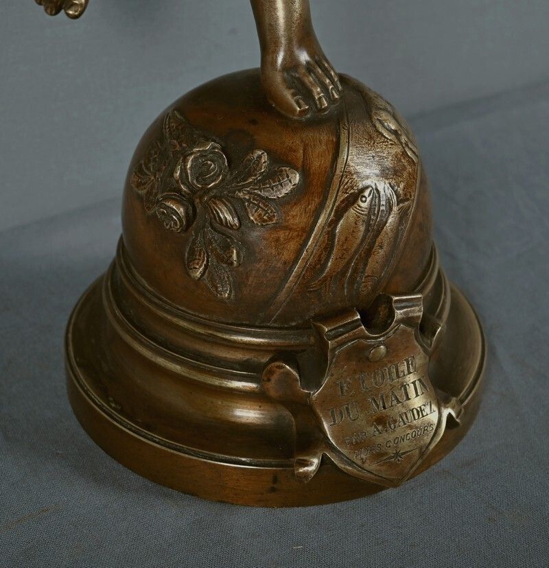 photo for sale Important Bronze Sculpture The Morning Star Signed A. Gaudez  Late 19th Century
