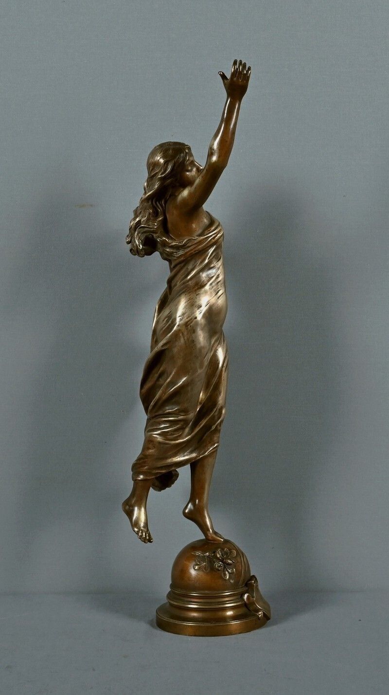 Art Important Bronze Sculpture The Morning Star Signed A. Gaudez  Late 19th Century photo