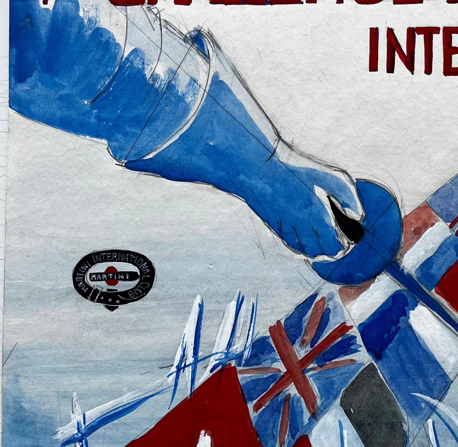 Guy Nicod Challenge Martini International French Modernist Sports Advertising Style Poster photo Art