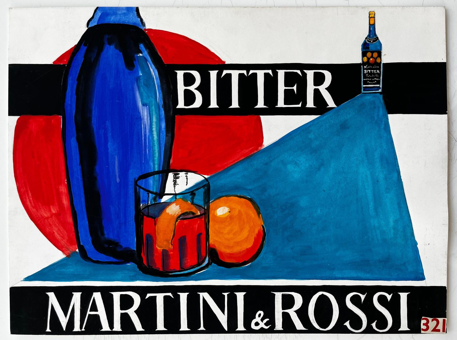 Guy Nicodmartini And Rossi Bitter French Modernist Cocktail Advertising Style With Bottle photo furniture