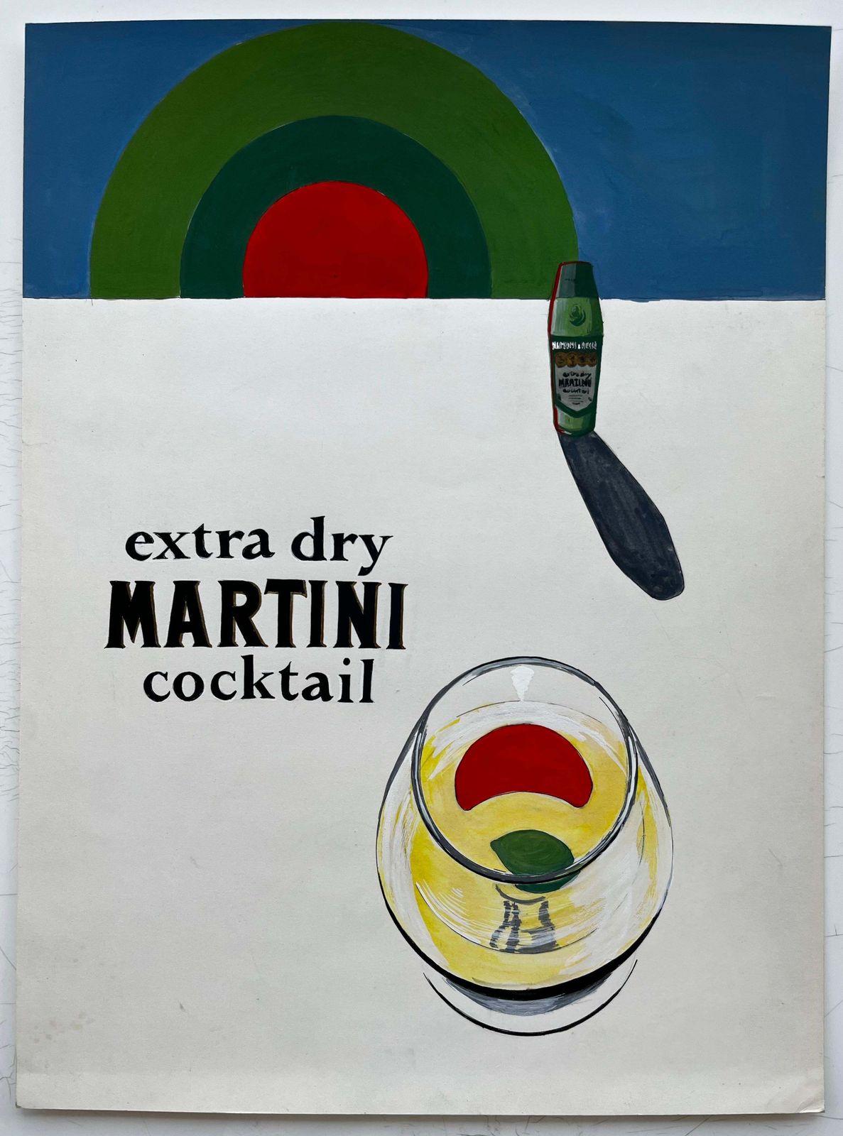 Guy Nicoddu Soleil Dans Un Verre Martini Advertising Design French Modernist Gouache photo furniture
