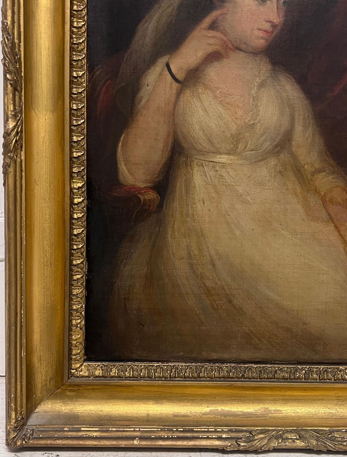 Georgian English Periodfine 18th Century English Georgian Portrait Of A Lady Seated In Parkland Estate photo for sale