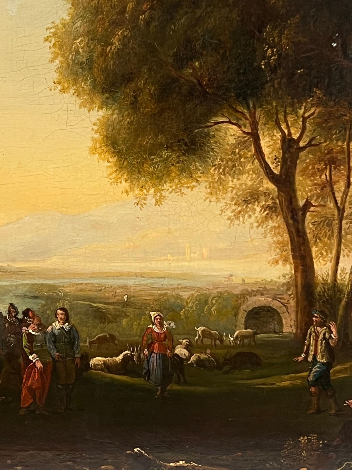 Dutch Old Masterfine 17th Century Dutch Golden Age Old Master Oil Figures In Classical Landscape photo furniture