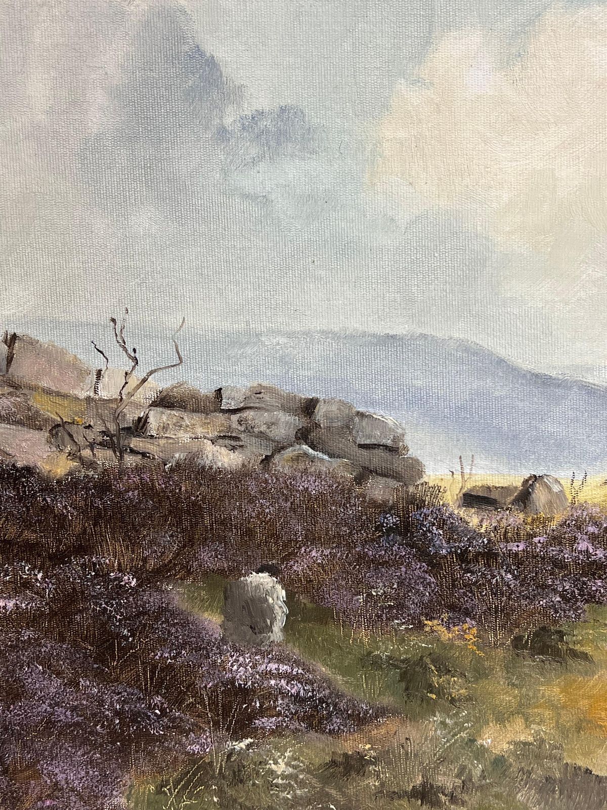 Lewis Creightonwindswept Yorkshire Moors Landscape 20th Century British Impressionist Oil photo 703.0