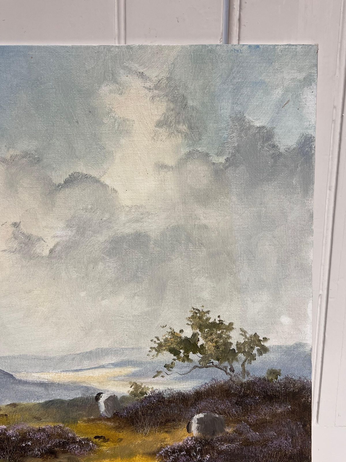 Lewis Creightonwindswept Yorkshire Moors Landscape 20th Century British Impressionist Oil photo buy