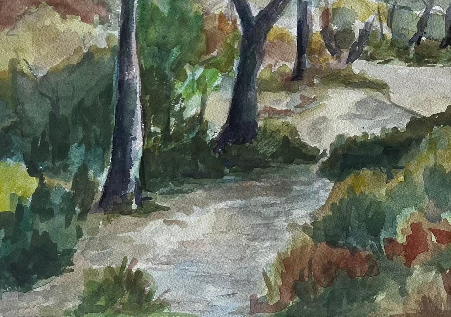 Guy Nicodwoodland Path Among Pines Provence French Landscape Gouache photo 515.0