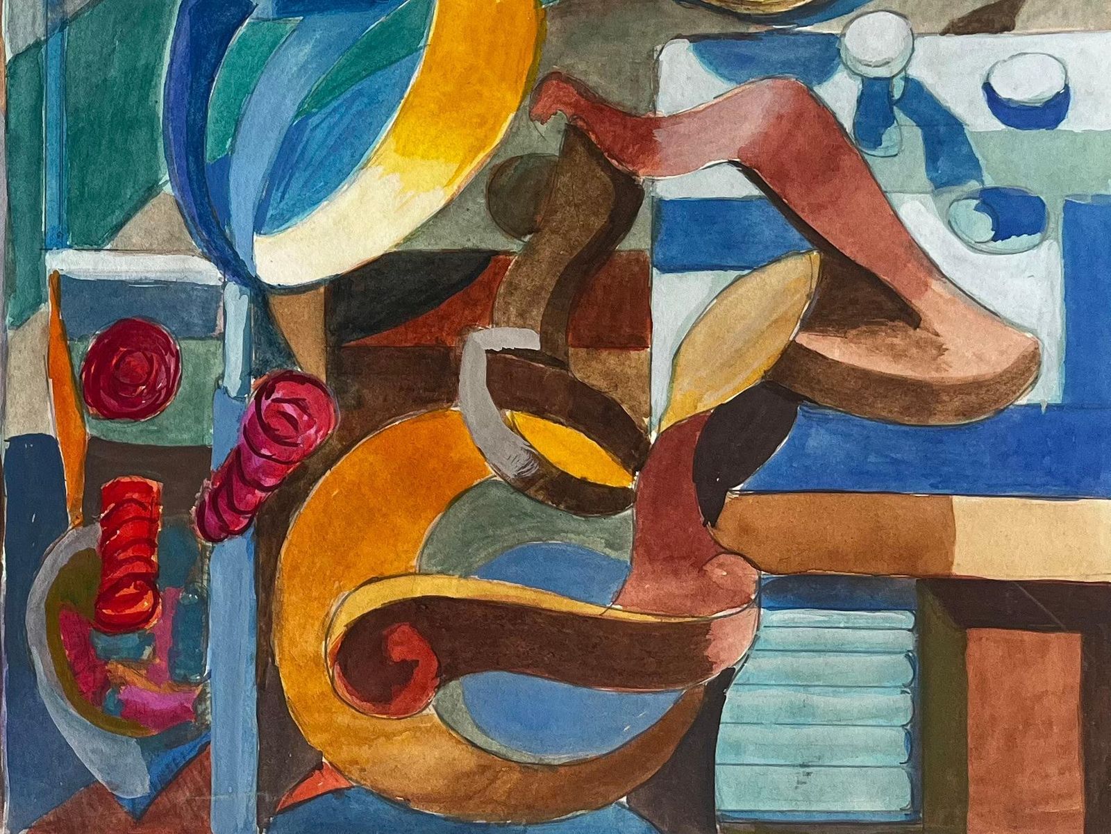 Guy Nicod Cubist Artist Studio With Sewing Mannequins Spools Of Thread And Surreal Mirror photo for sale
