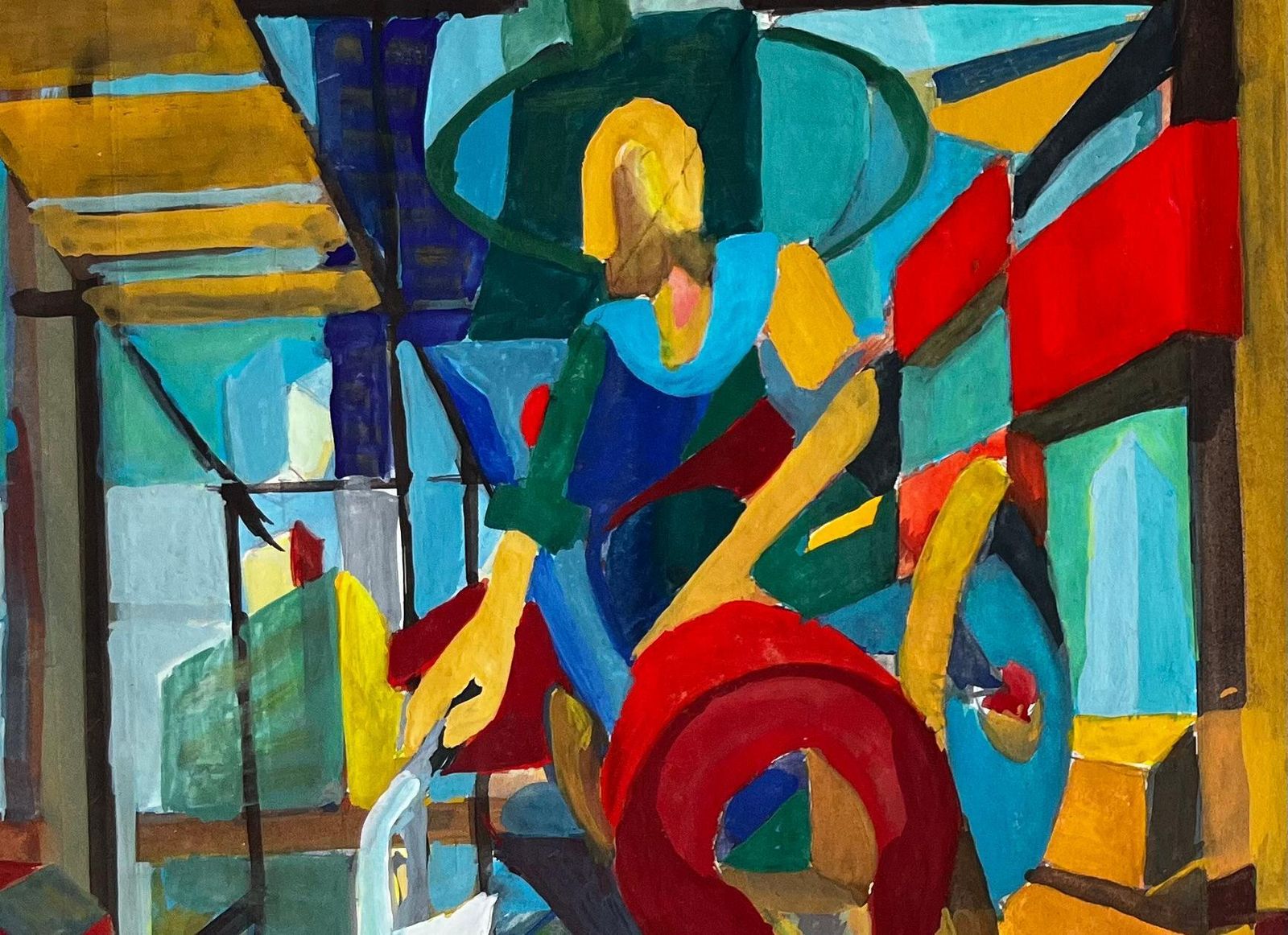 Guy Nicodcubist Industrial Scene With Machinery And Factory Architecture photo buy