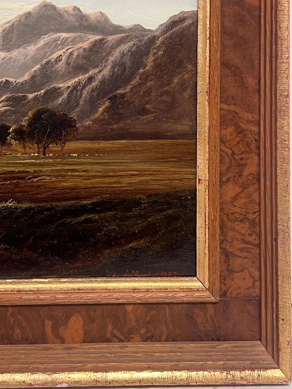 Charles Leslie Fine Victorian Signed Oil Welsh Mountains Lake Panoramic North Wales Landscape1882 photo vinterior