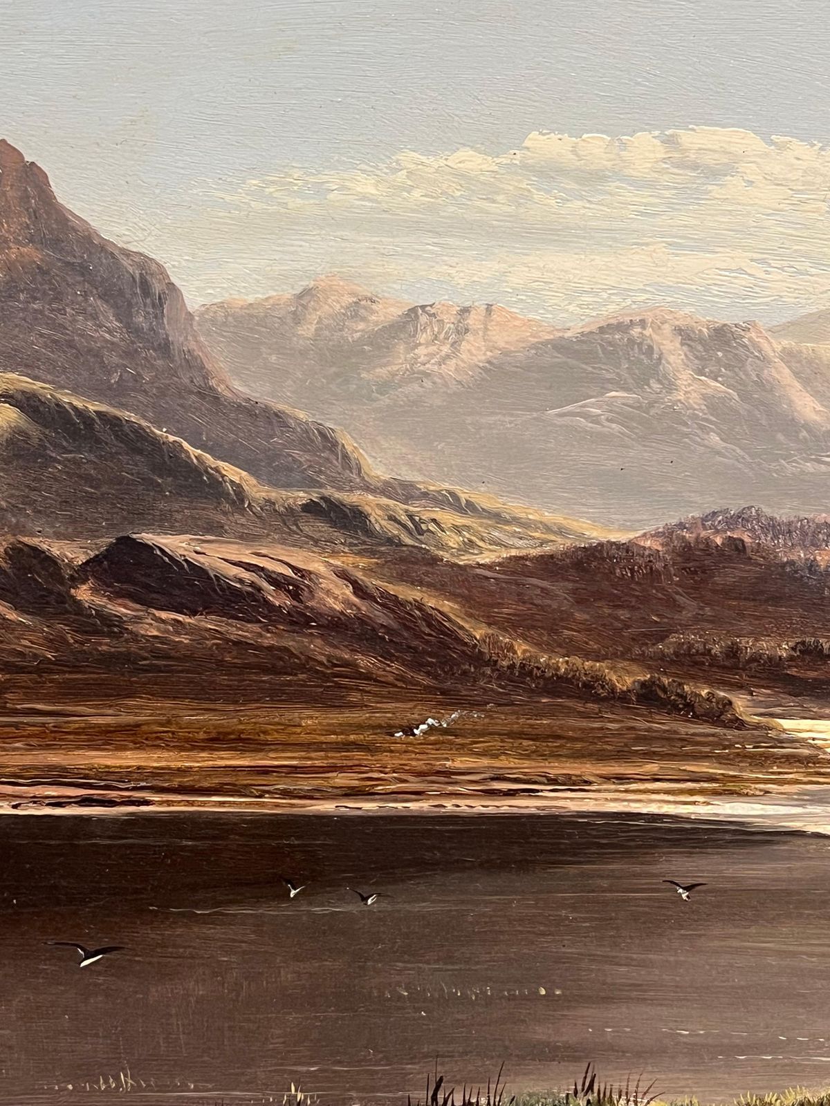 Charles Leslie Fine Victorian Signed Oil Welsh Mountains Lake Panoramic North Wales Landscape1882 photo buy