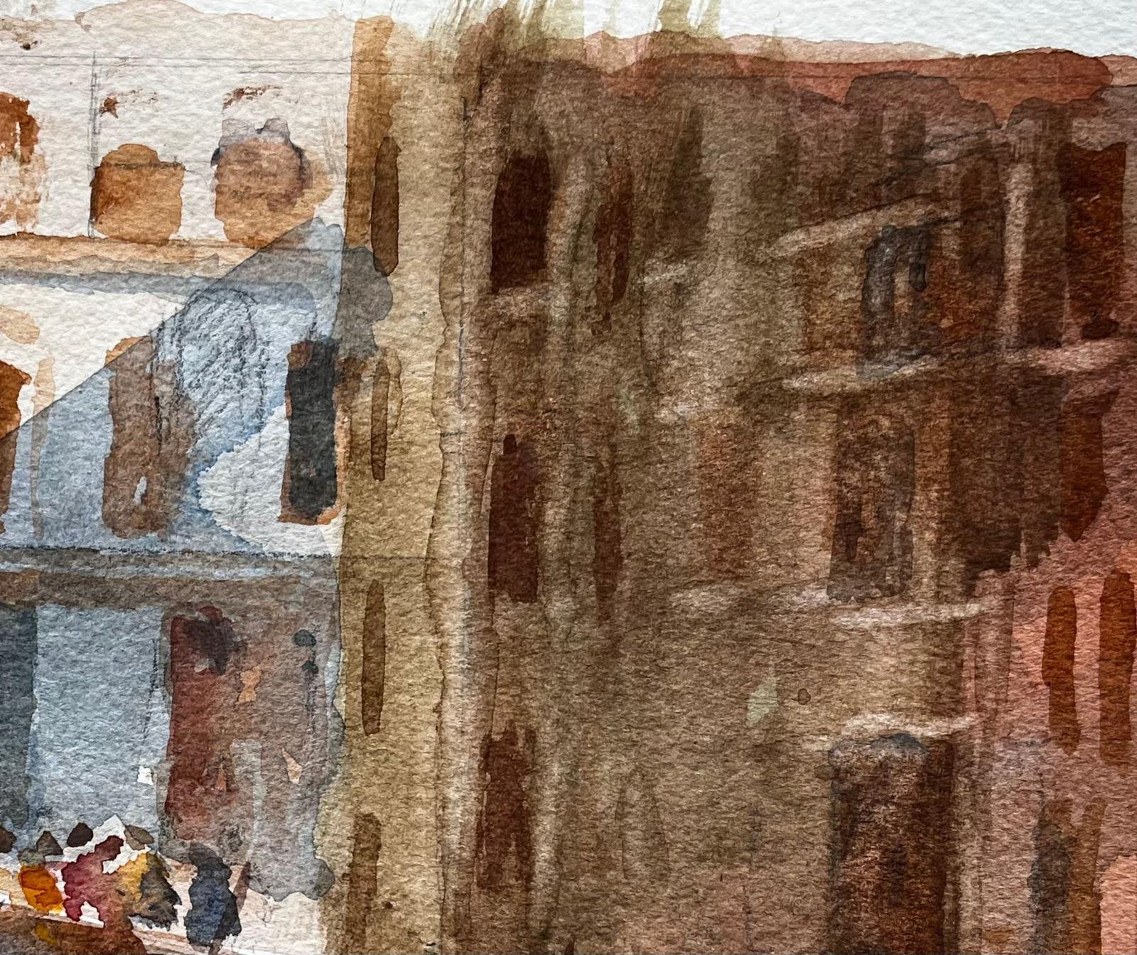 Anthony Herbertvenice Canal Scene With Gondolas Signed Watercolour By Tony Herbert photo Art