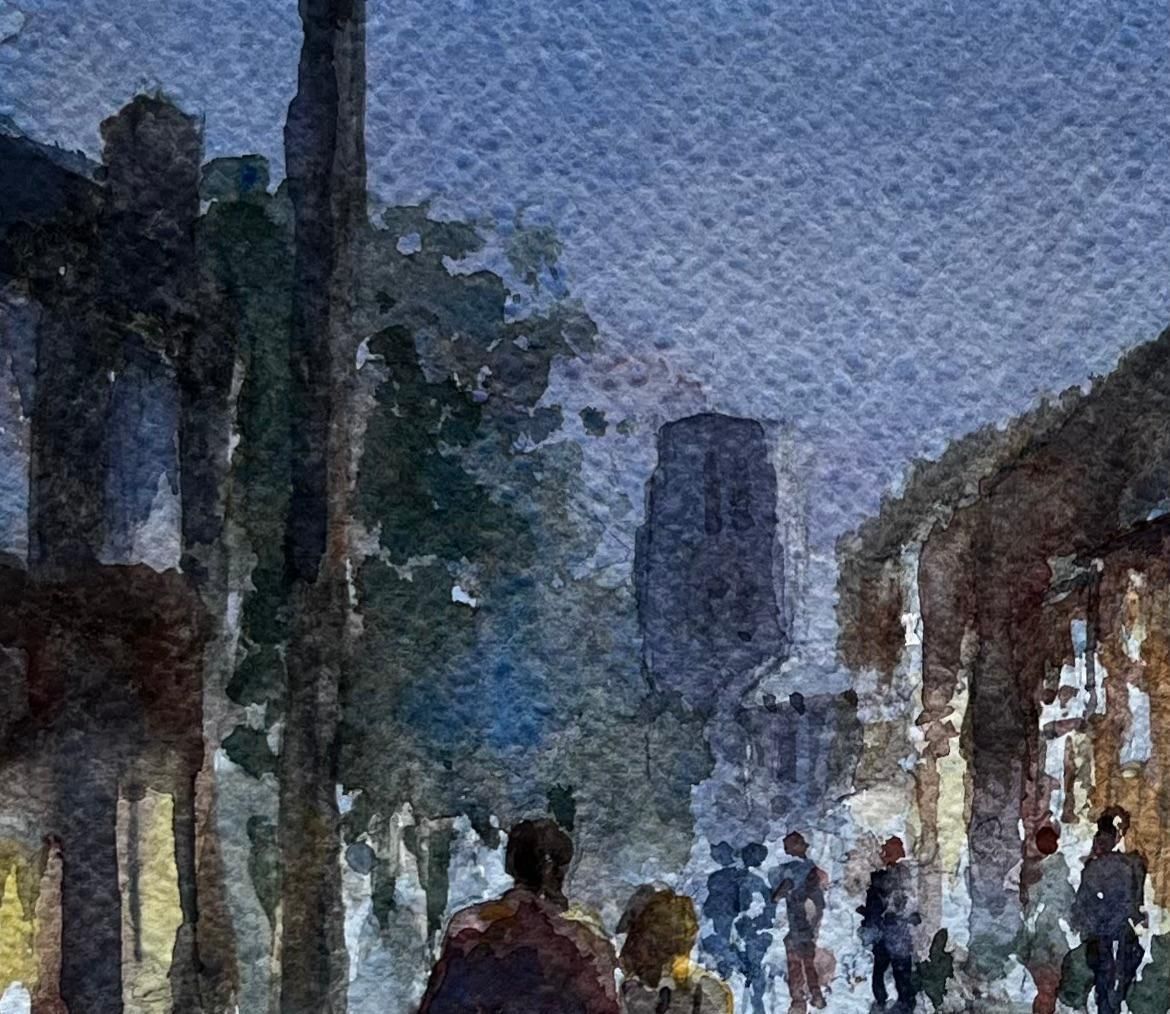 Anthony Herbertwalking Towards The Sole Bay Inn Southwold Evening Street Scene With Figures photo Art