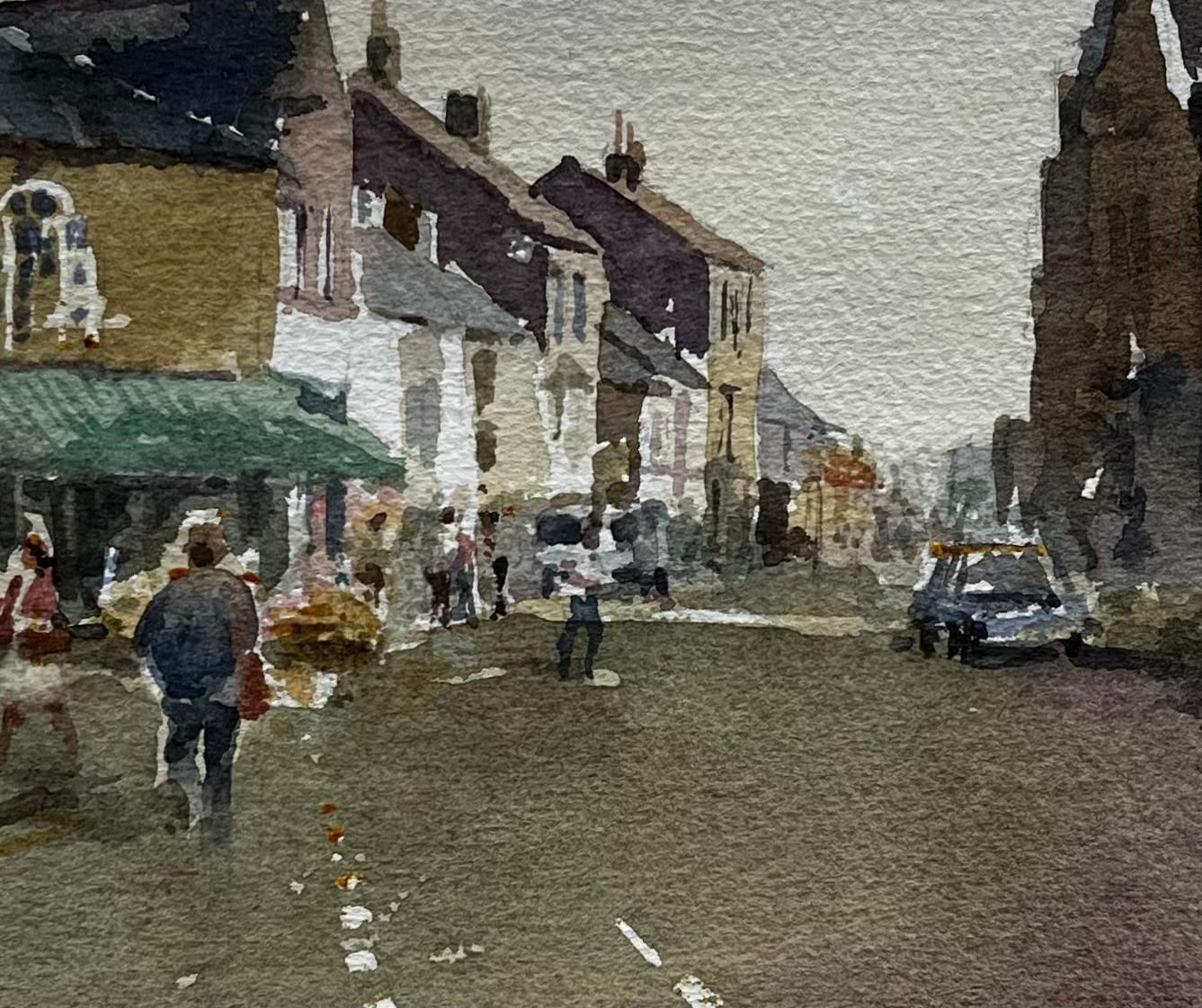 Anthony Herberttowards The Sea At Southwold With Church And High Street Figures Watercolour photo buy