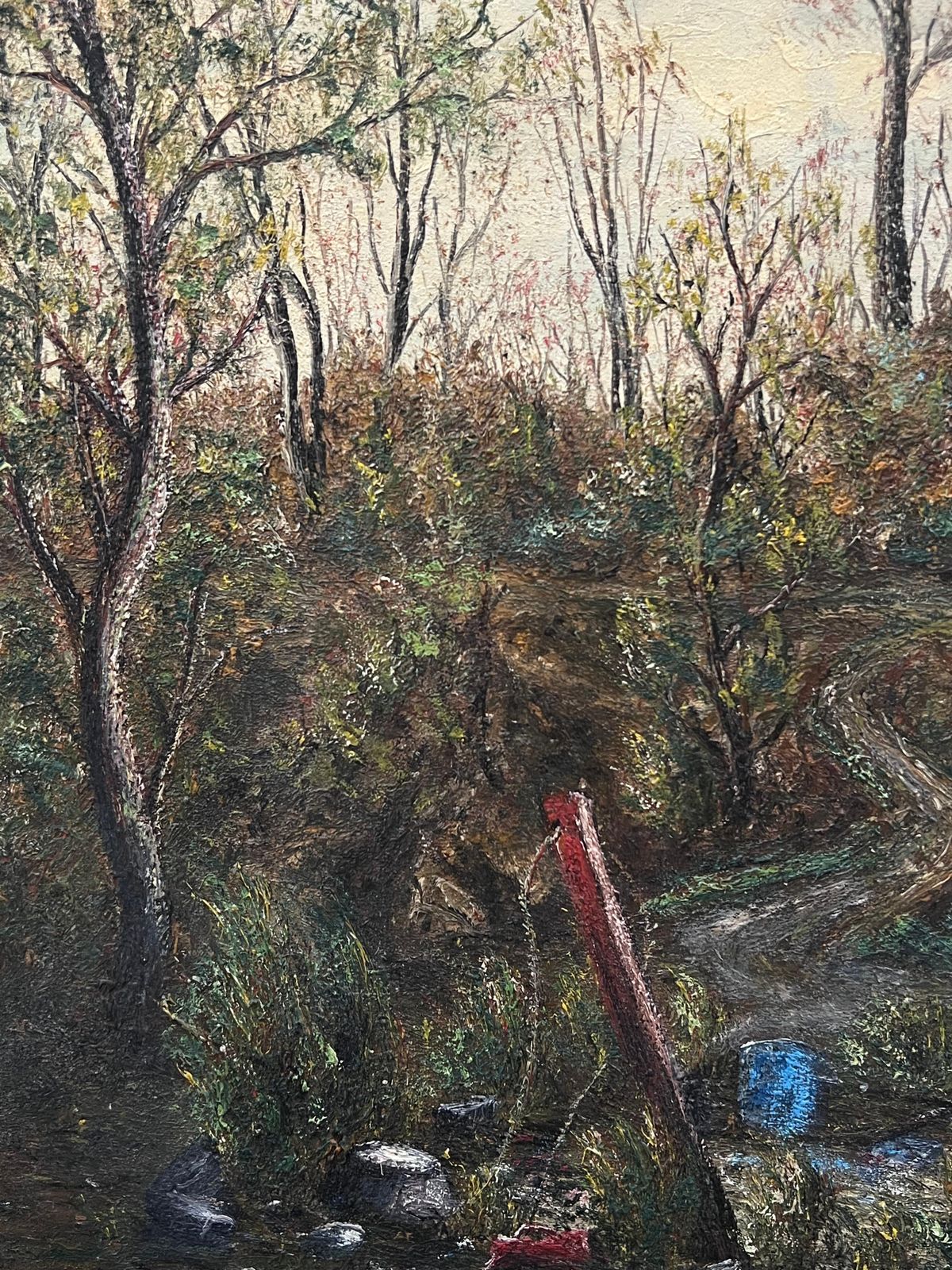 Jean Fourietall Tree Autumn Woodland Windy Path Oil Landscape Painting photo furniture