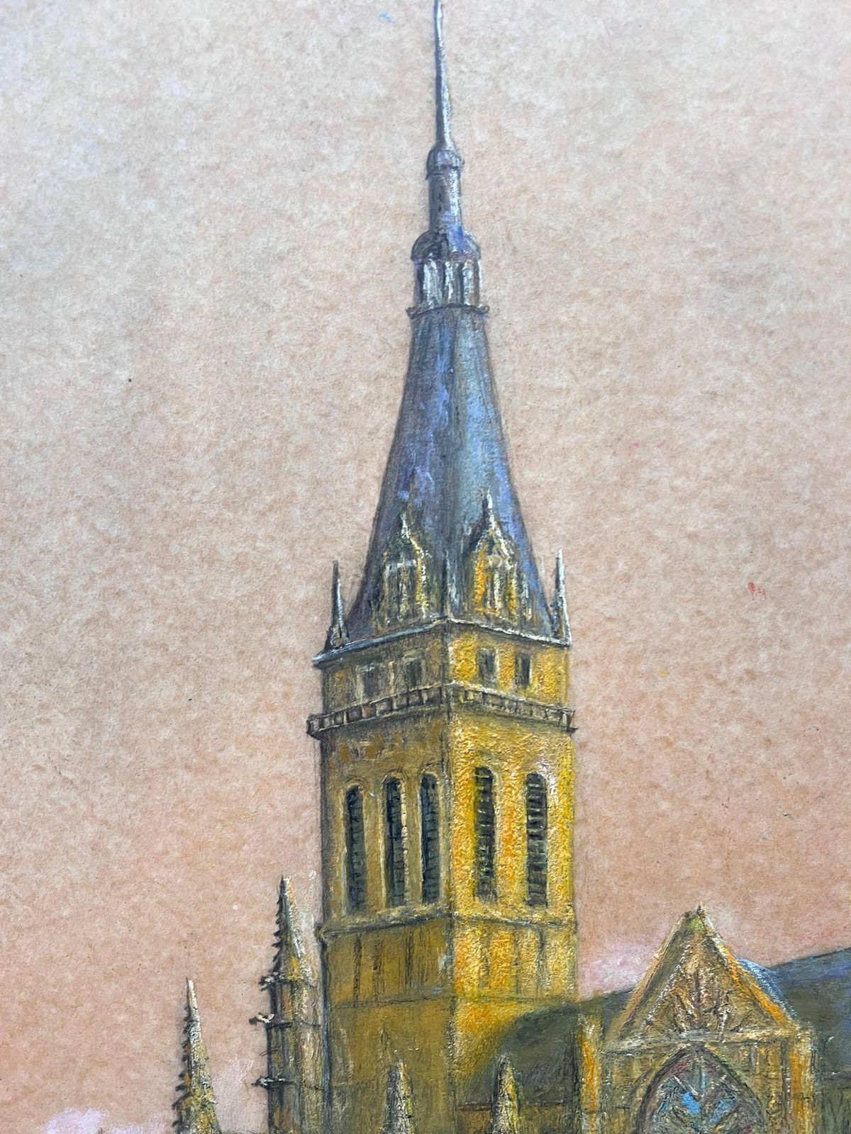 Jean Fouriespine Church Nestled In The Village Town Oil Landscape Painting photo buy