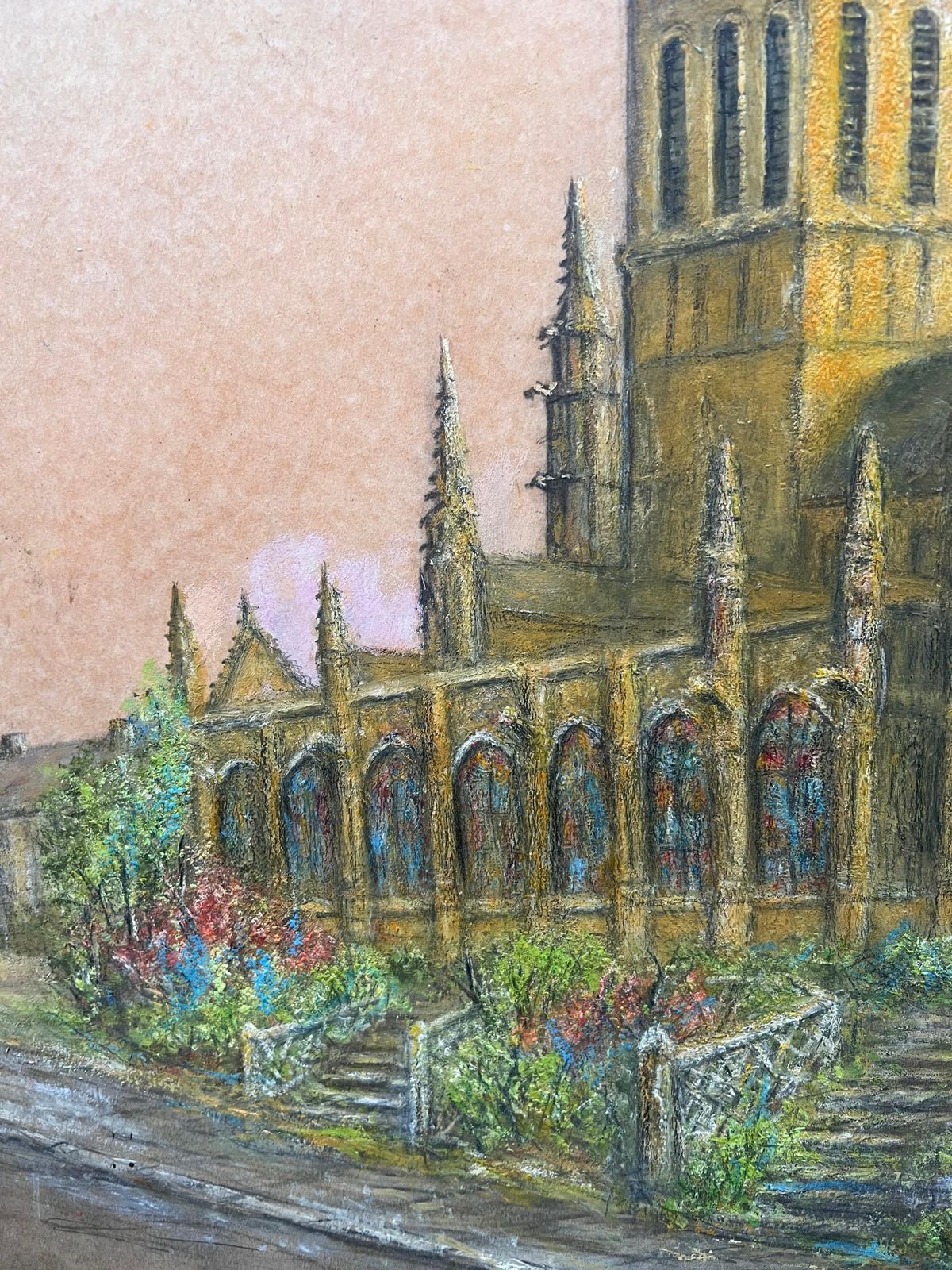 photo furniture Jean Fouriespine Church Nestled In The Village Town Oil Landscape Painting