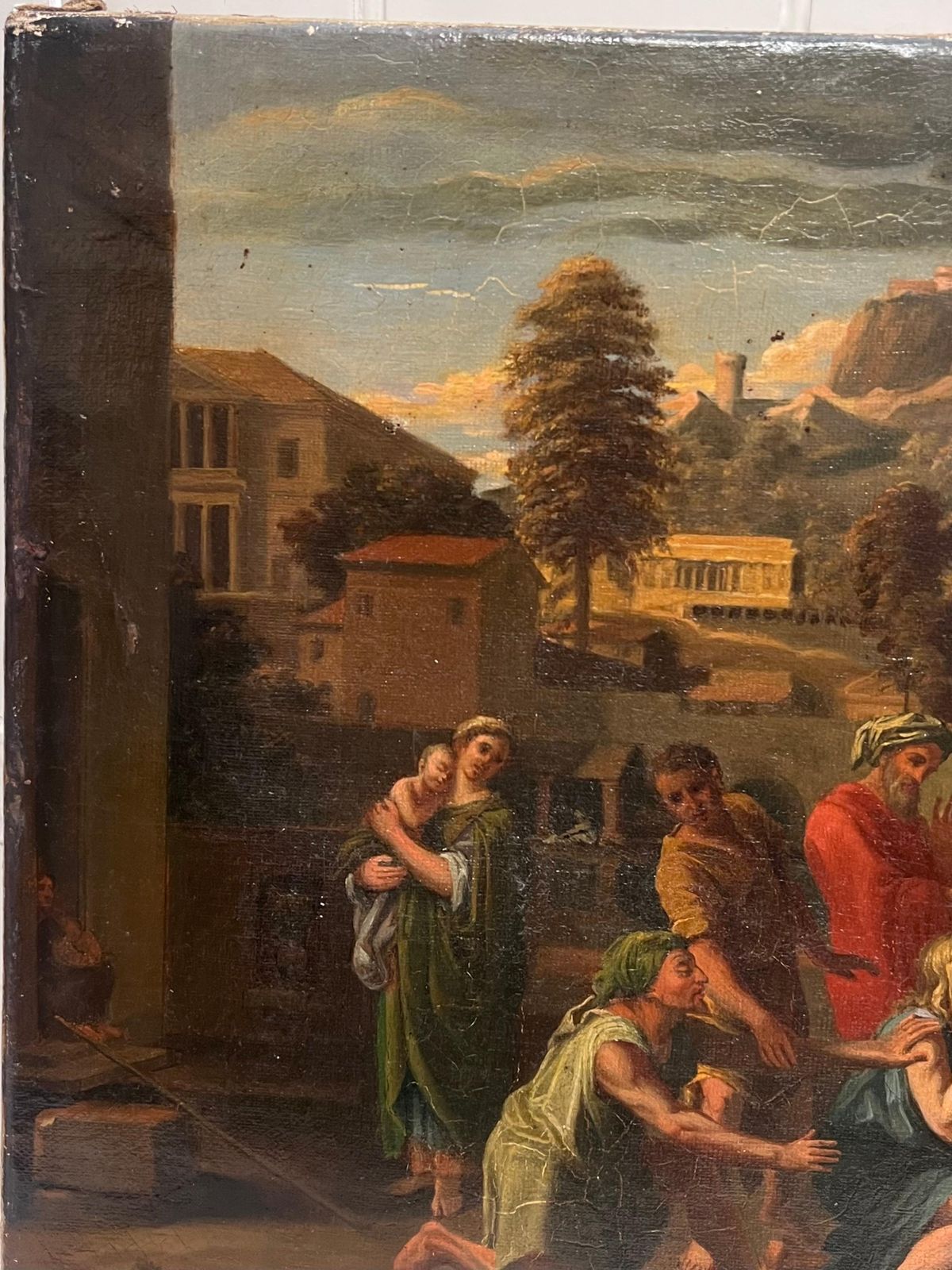 French Schoolantique French Old Master Oil Painting Christ Healing The Sick In Jersusalem photo 1832.0