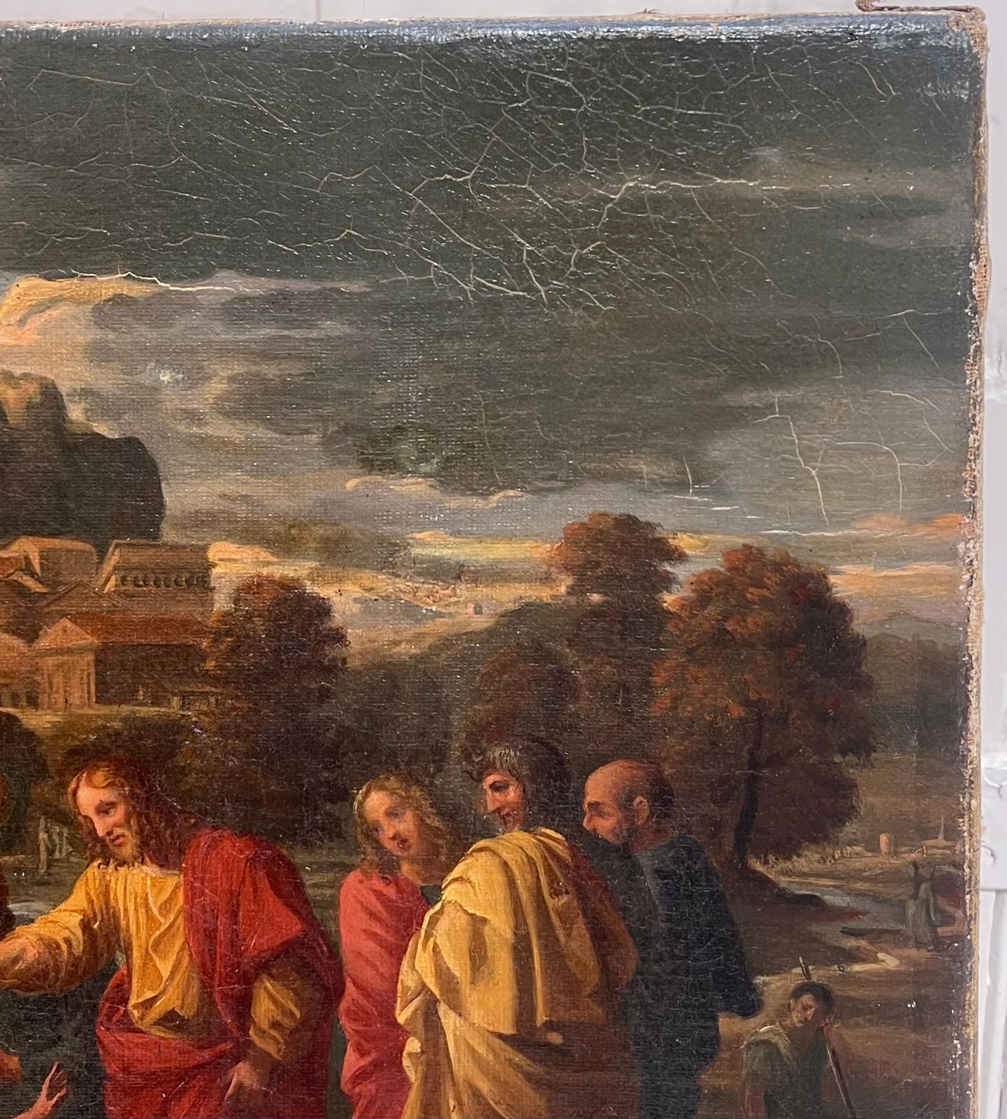 French Schoolantique French Old Master Oil Painting Christ Healing The Sick In Jersusalem photo vinterior