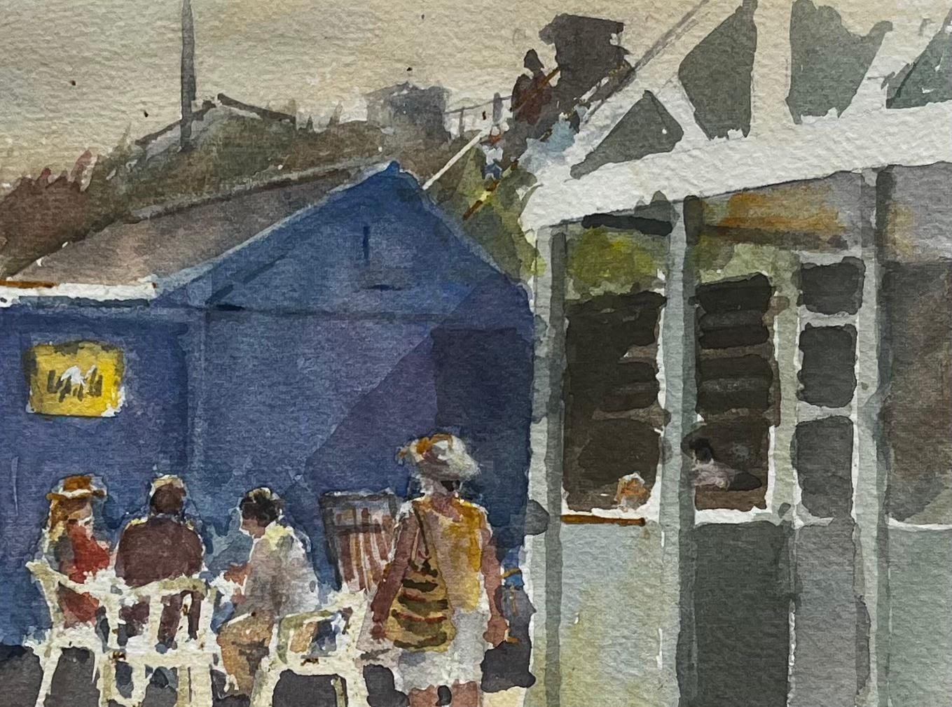 Anthony Herbertseaside Ice Cream Kiosk With Holidaymakers In Sun Hats British Watercolour photo Art