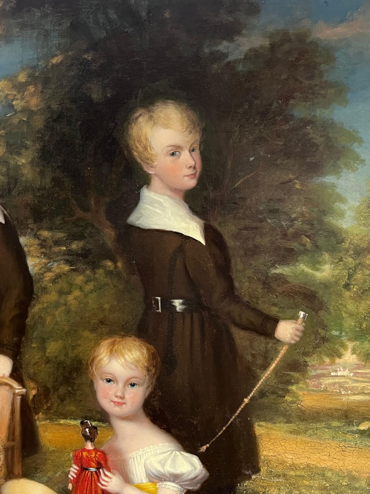 photo buy Huge 1800's British Oil Painting Family Portrait Dorset Country House Children
