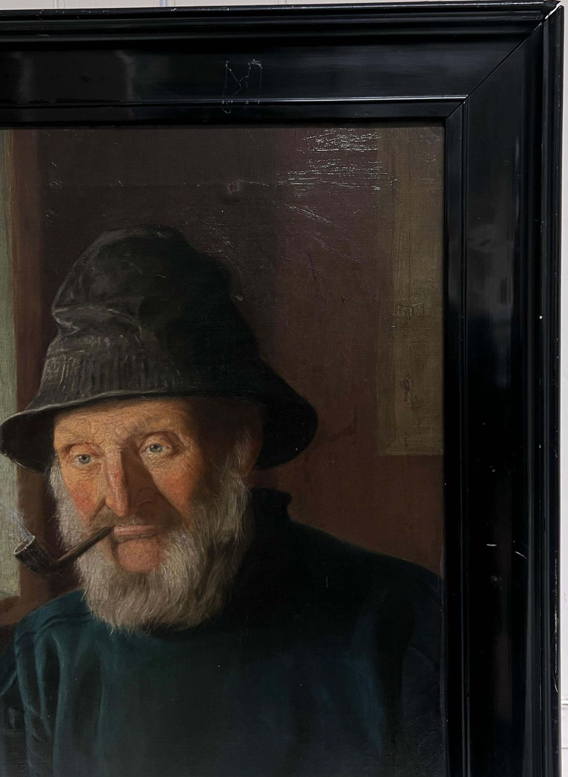 Henry Borrows1890's Portrait Painting Of Whitby Fisherman In Yorkshire England Large Oil1891 photo vinterior
