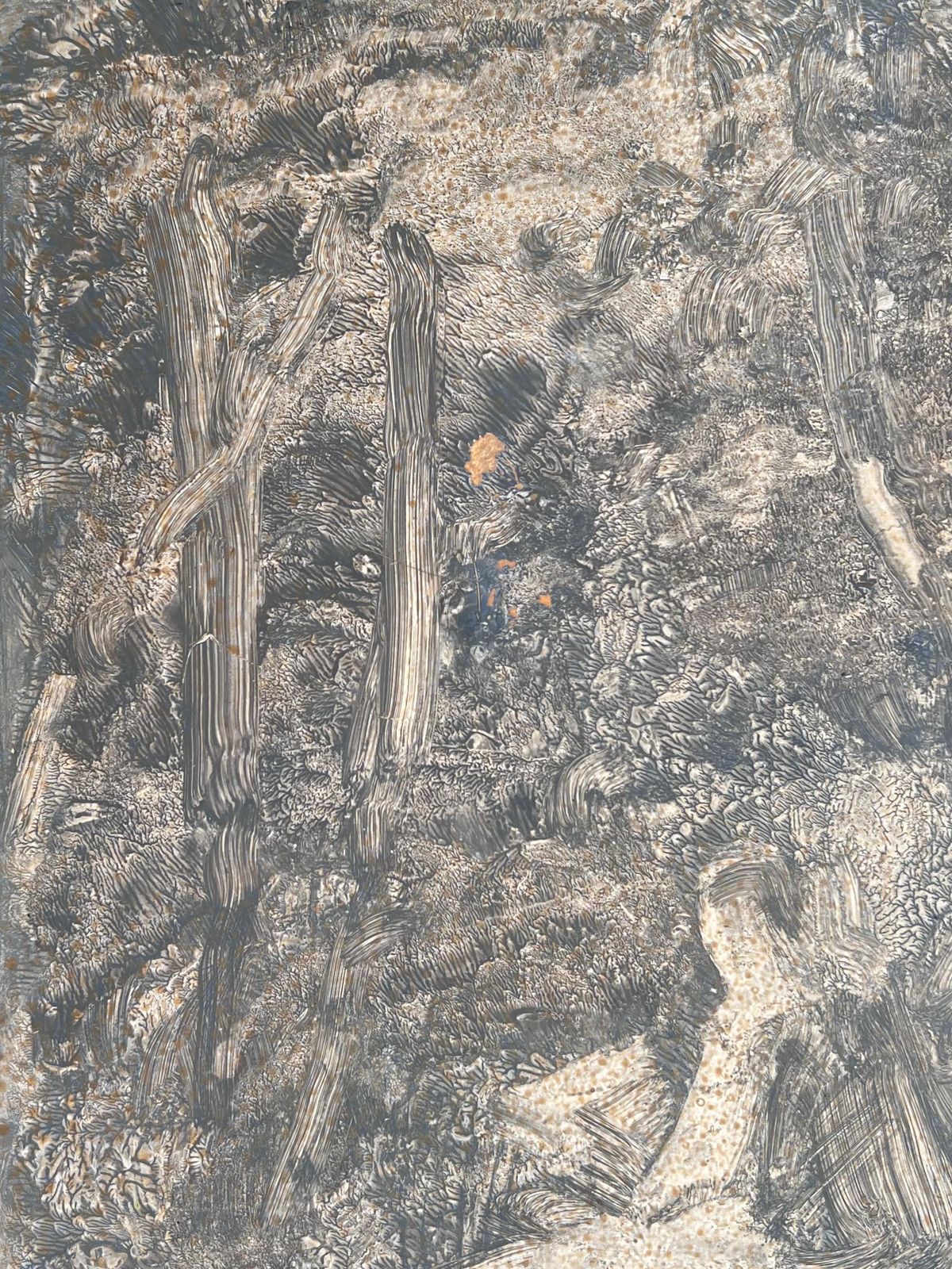 Robert Ladouartist Sketching In The Grey Foggy Woodland Original French Artwork20th Century photo for sale