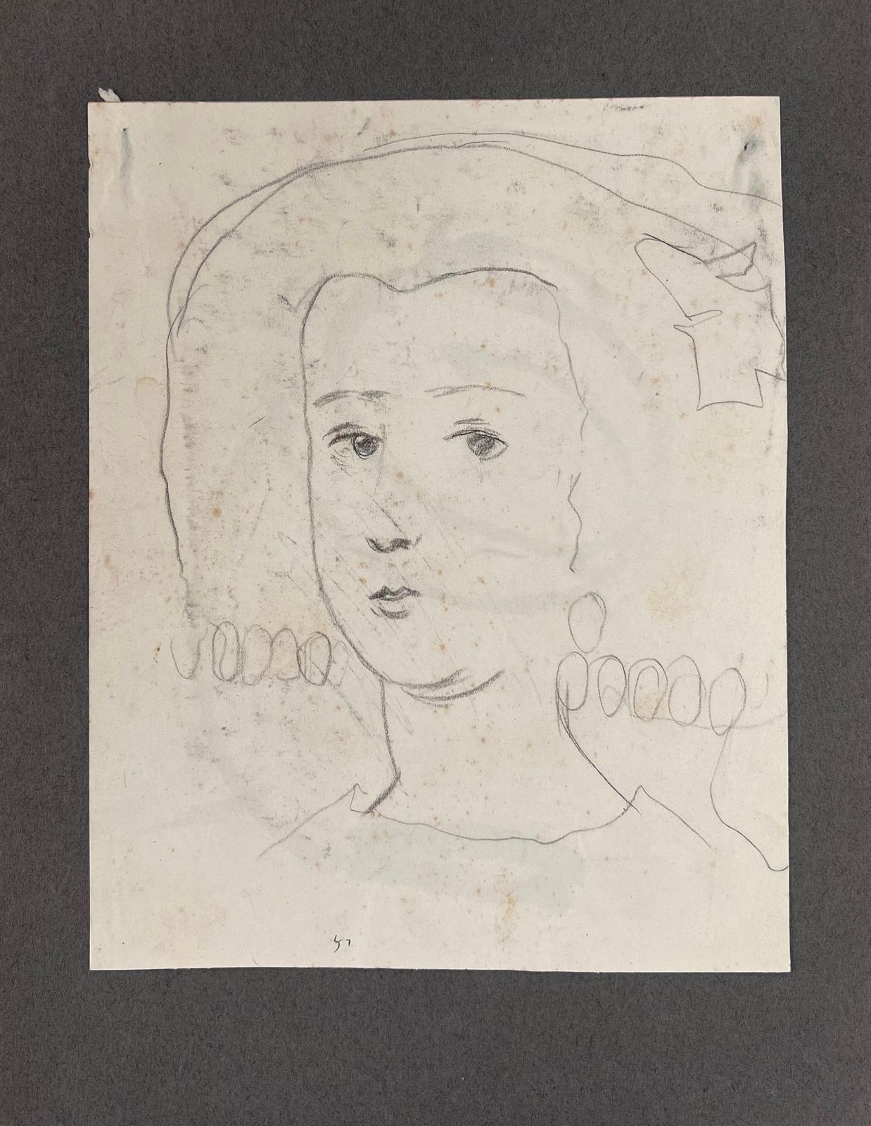 Robert Ladoupencil Sketch Of A Chic Fashionable Lady Original French Artwork20th Century photo for sale