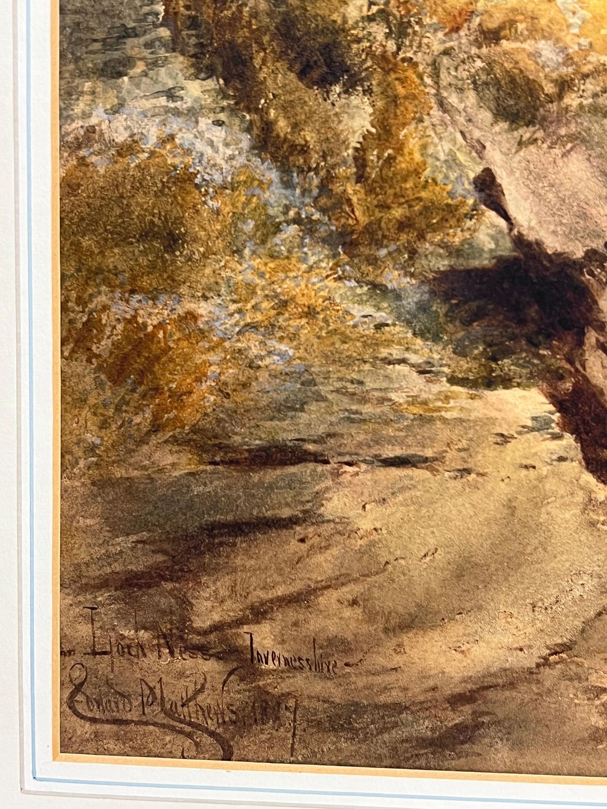 photo furniture Edward Matthewshuge 19th Century Scottish Watercolor Painting Loch Ness Scotland Highland View1887