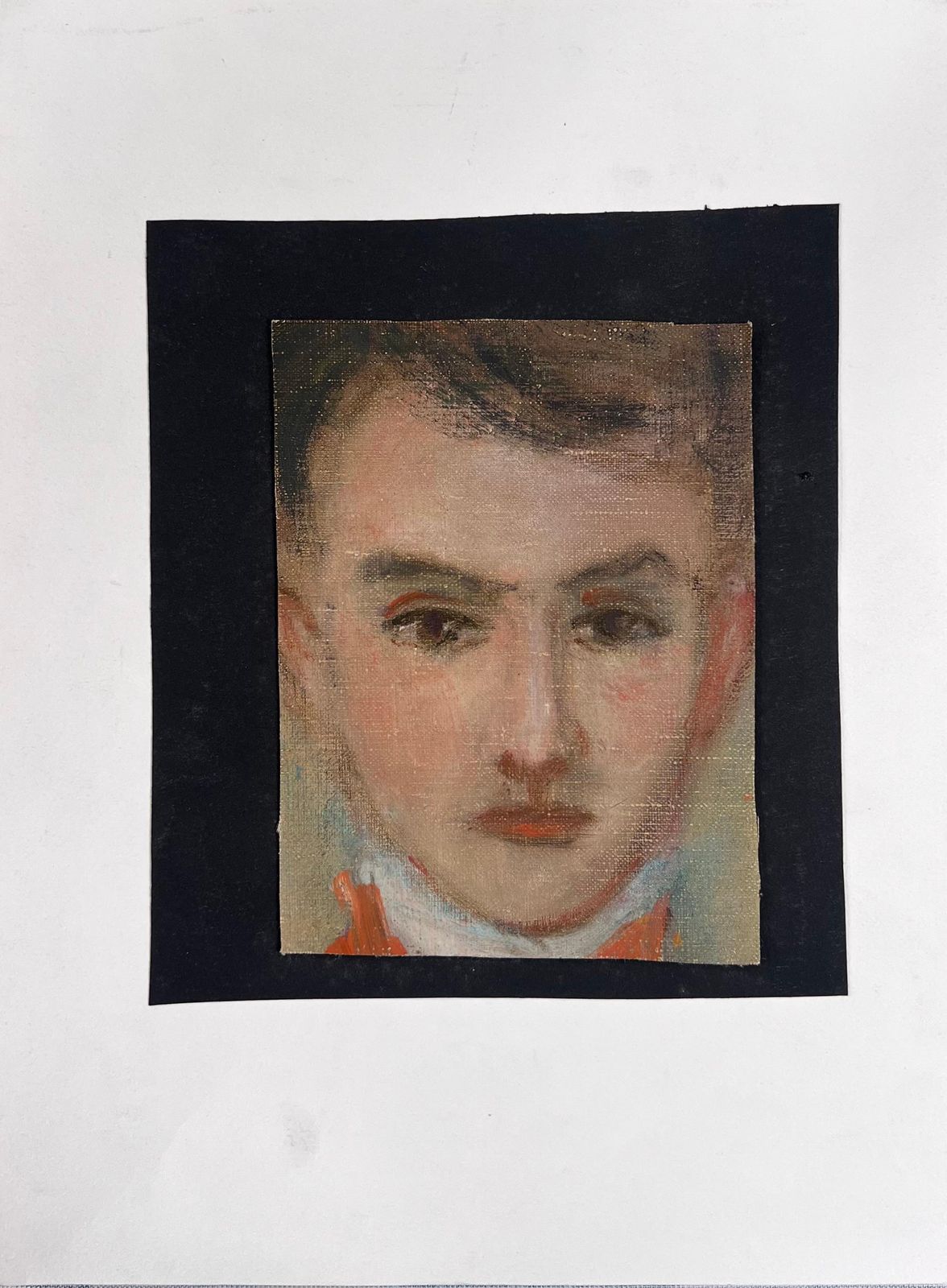 Robert Ladouportrait Of A Young Man Original French Artwork Acrylic Painting20th Century photo furniture