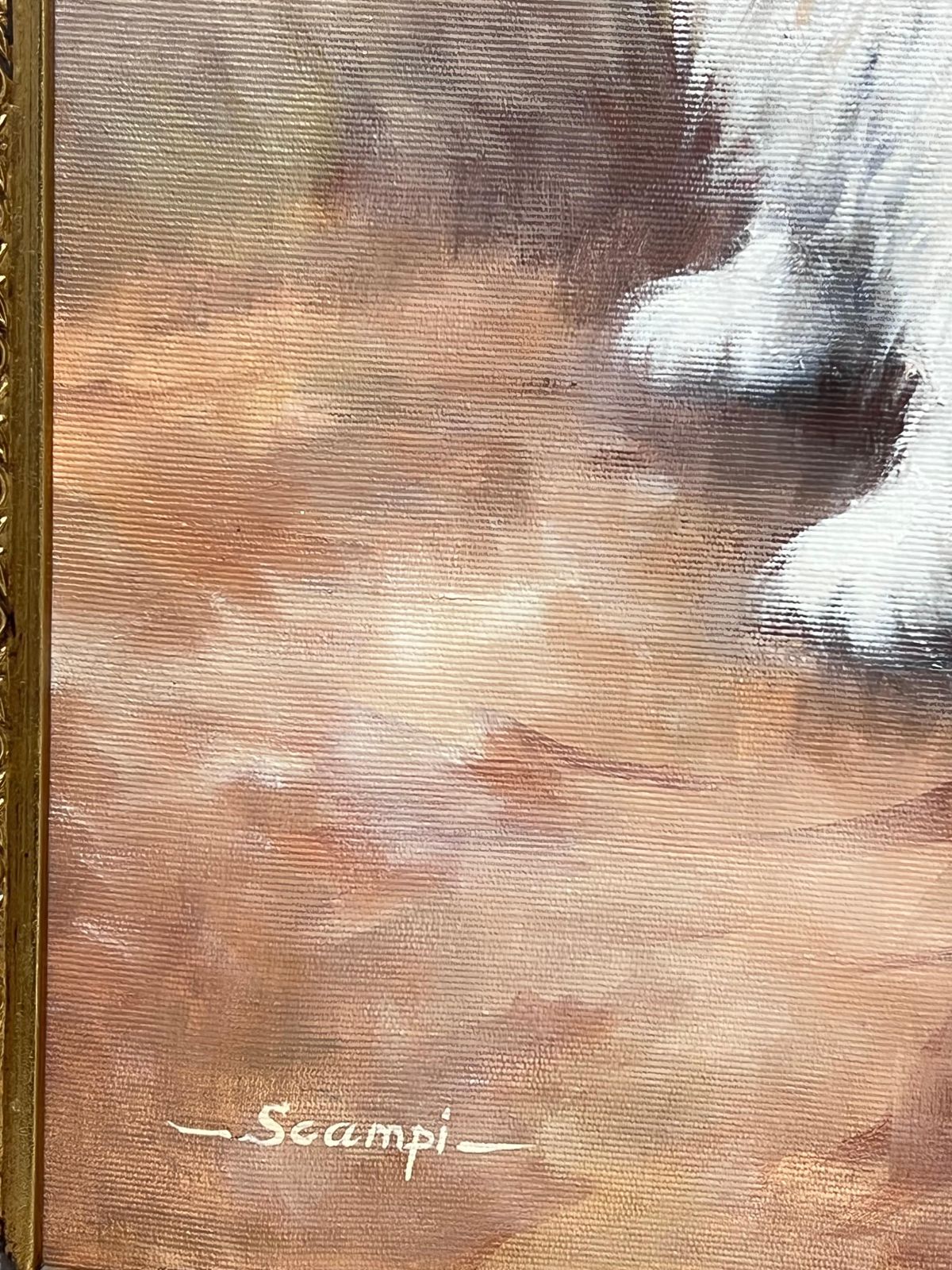 Art British Schoolportrait Of Scruffy White West Highland Terrier Dog Signed English Oil Painting photo