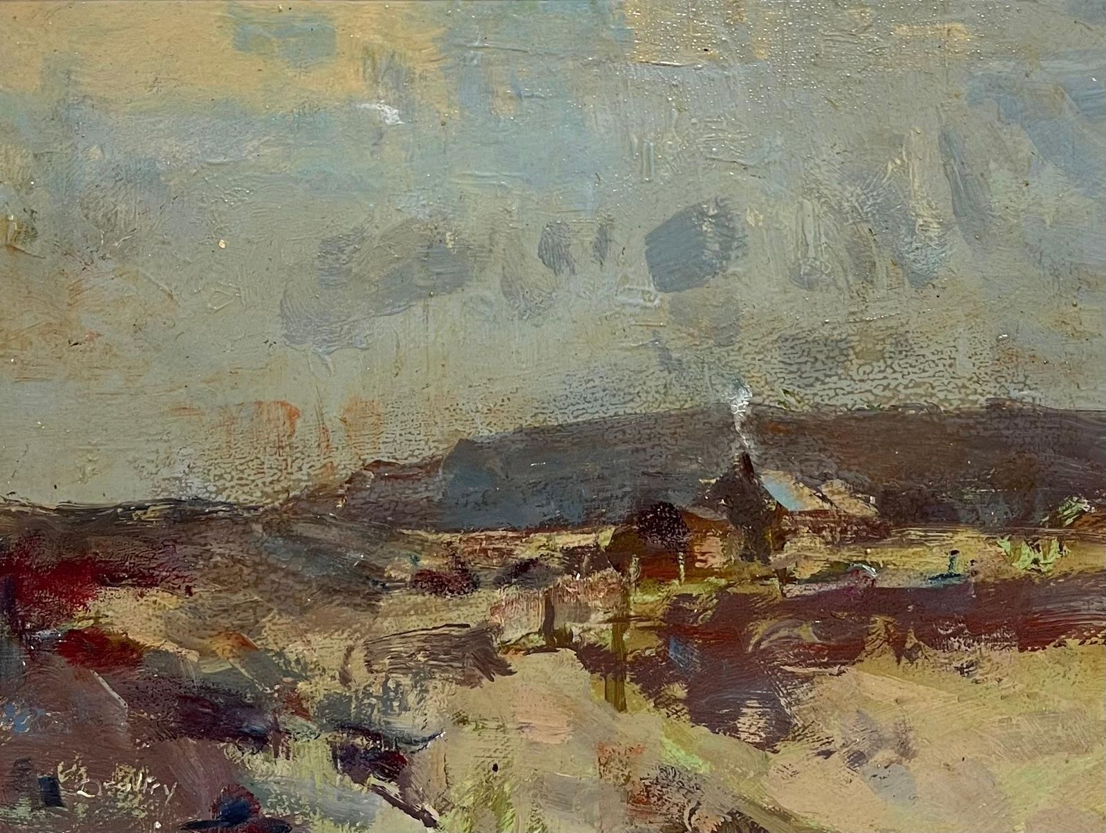 William B Dealtry20th Century Scottish Impressionist Signed Oil Painting Farm In Highland Hills photo furniture