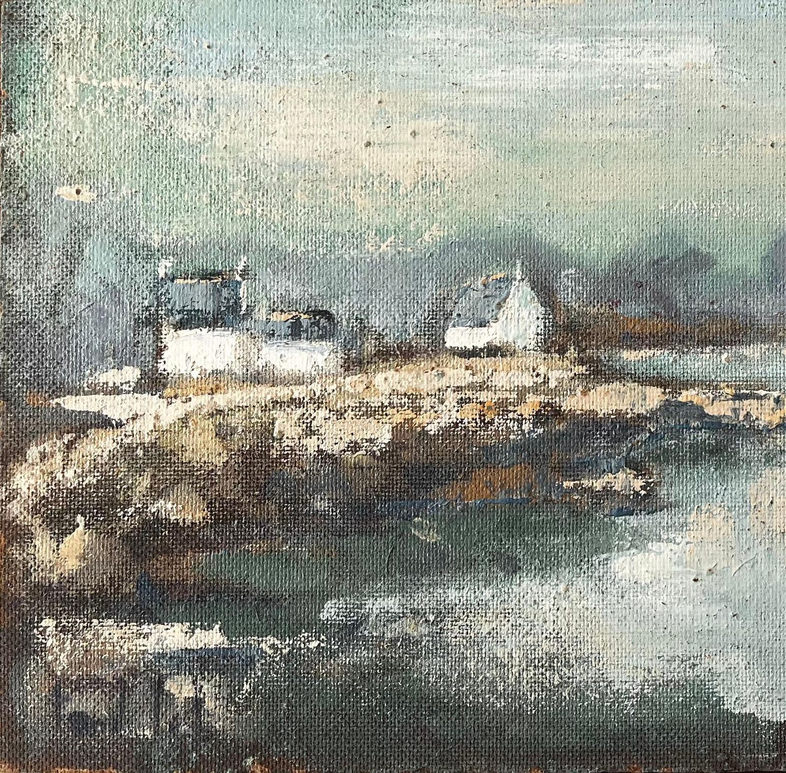 Fanch Lelfrench Coastal Painting With Boats And Houses Near Plougonvelin Brittany photo vinterior