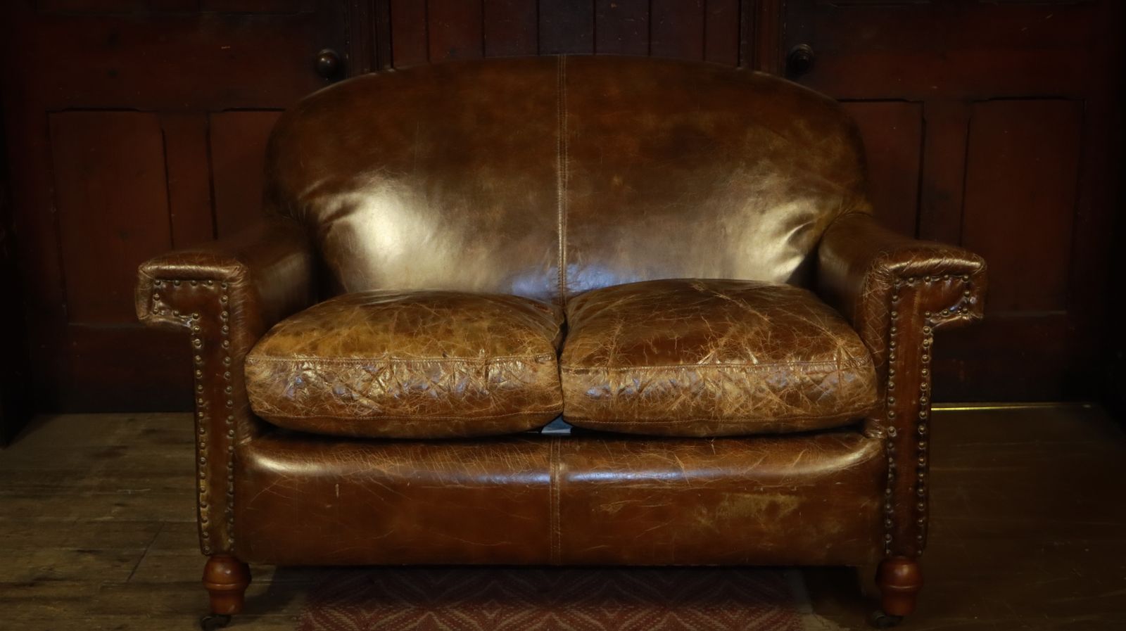 Truly Stunning Timothy Oulton Halo Leather Sofa Antique Whisky Tan Very Rare photo vinterior