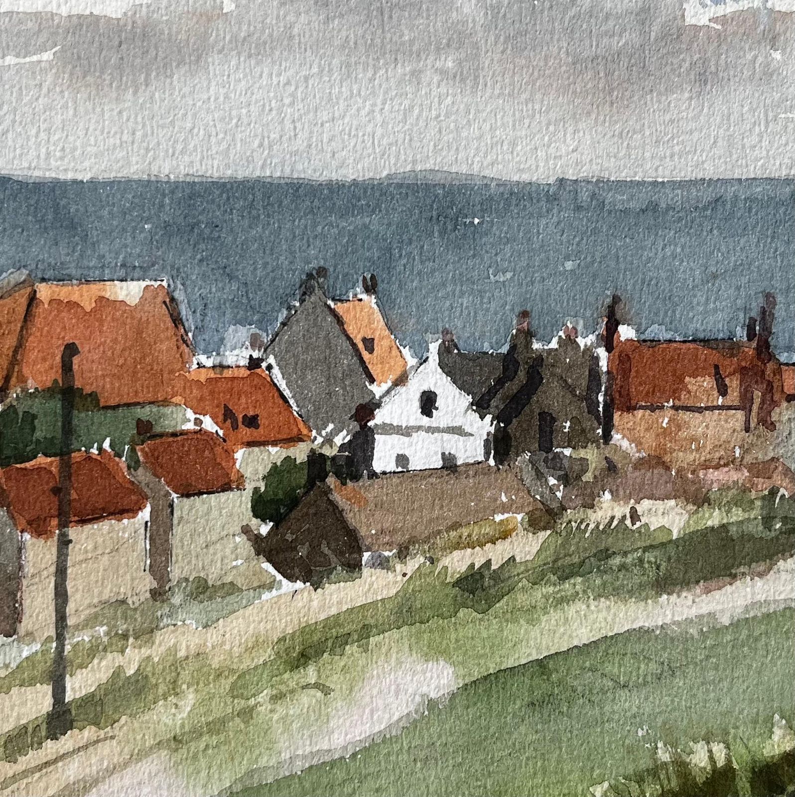 Anthony Herbertrobin Hoods Bay Rooftop View Looking Out To Sea Yorkshire Coast 19831983 photo buy