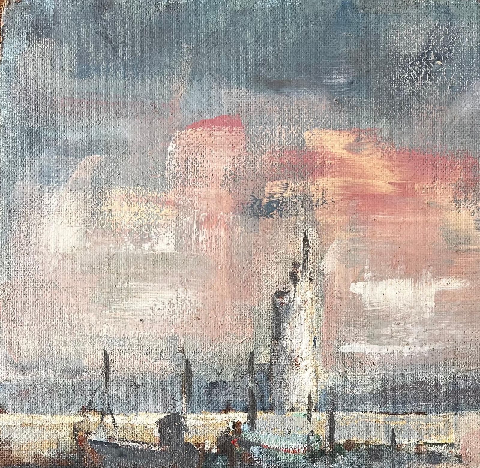Fanch Lelfrench Harbour Sunset Boats Piriac Oil Painting By Fanch Lel Coastal Seascape photo 442.0