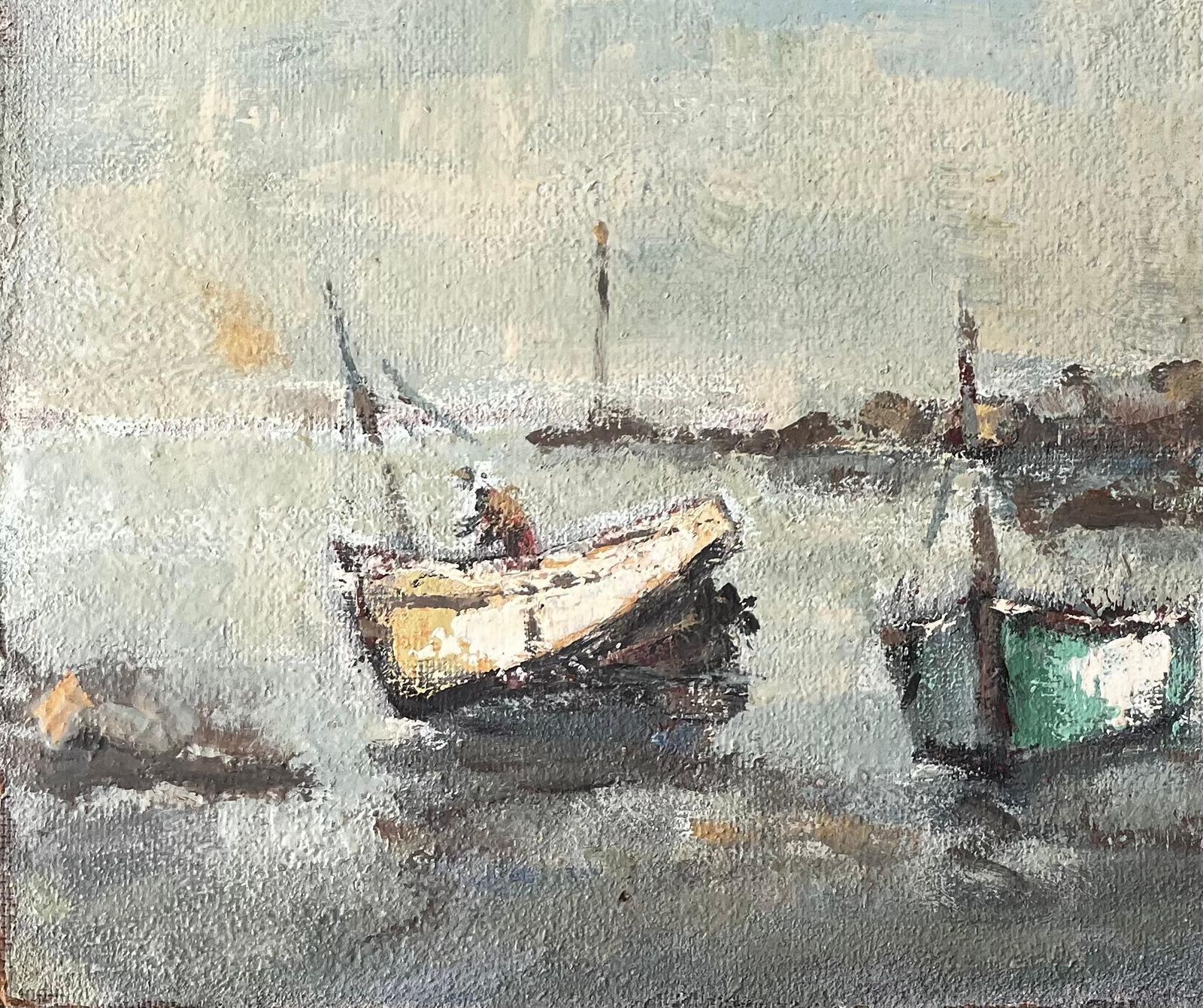 Fanch Lelfrench Coastal Scene With Boats At Low Tide In St Servan Brittany photo Art