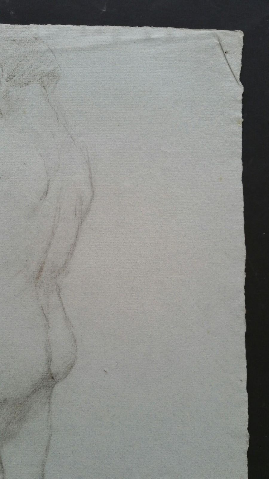 Unknownenglish Graphite Portrait Sketch Of Male Nude, Back Viewcirca 1880 1905 photo buy