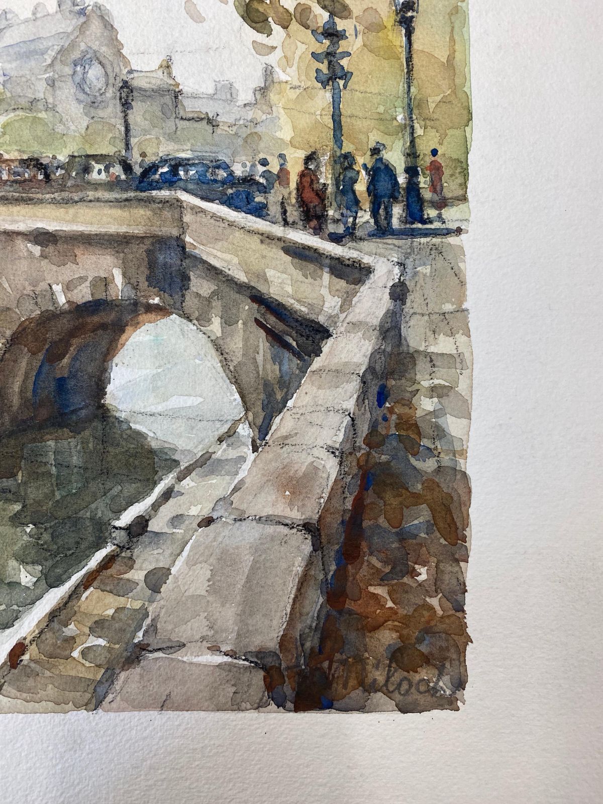 Unknownecole De Paris, Mid 20th Century, Parisian Scene River Seine Pont1940s photo for sale