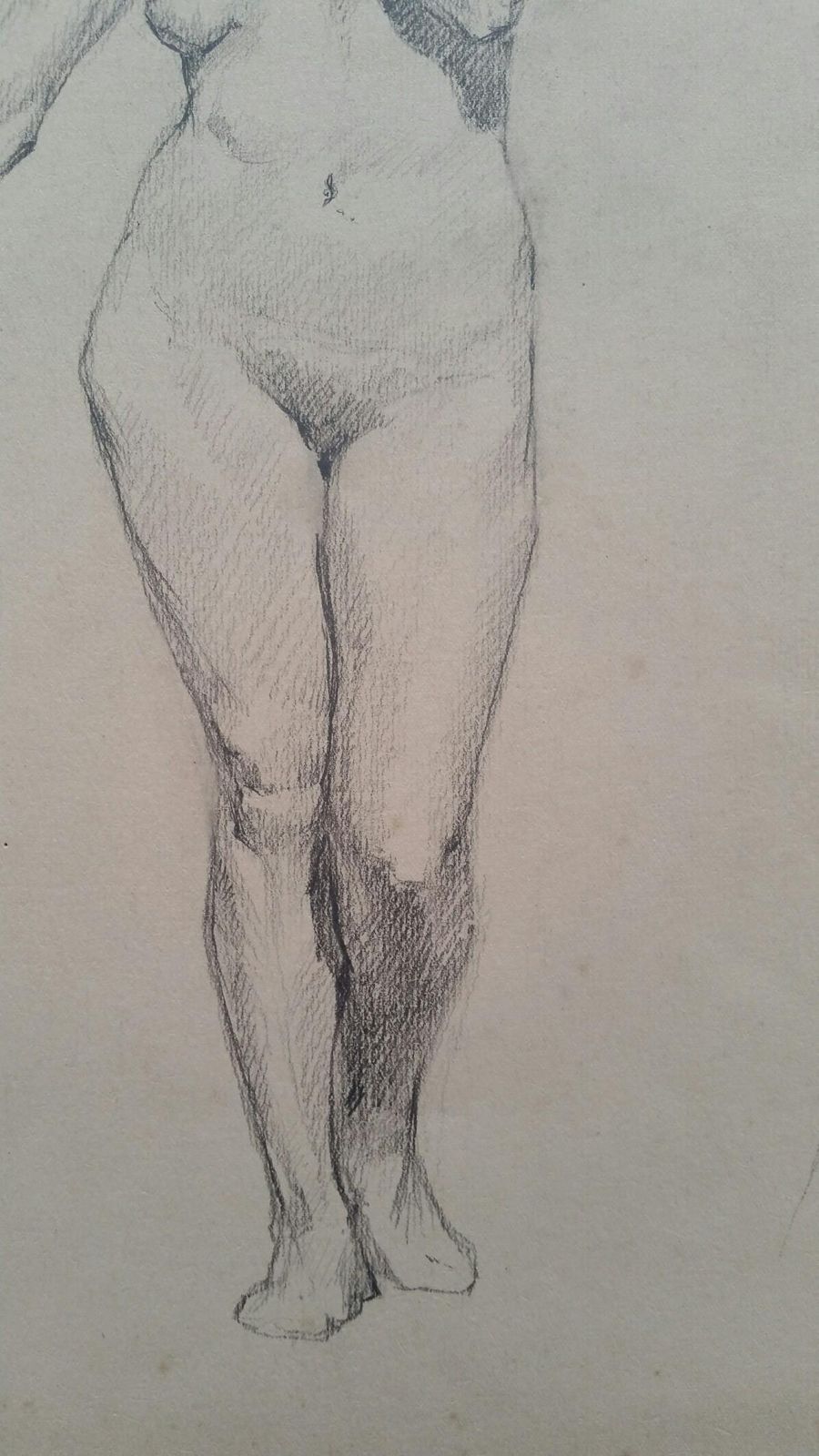 Unknownenglish Antique Portrait Sketch Of Female Nude Standingcirca 1880 1905 photo 280.0