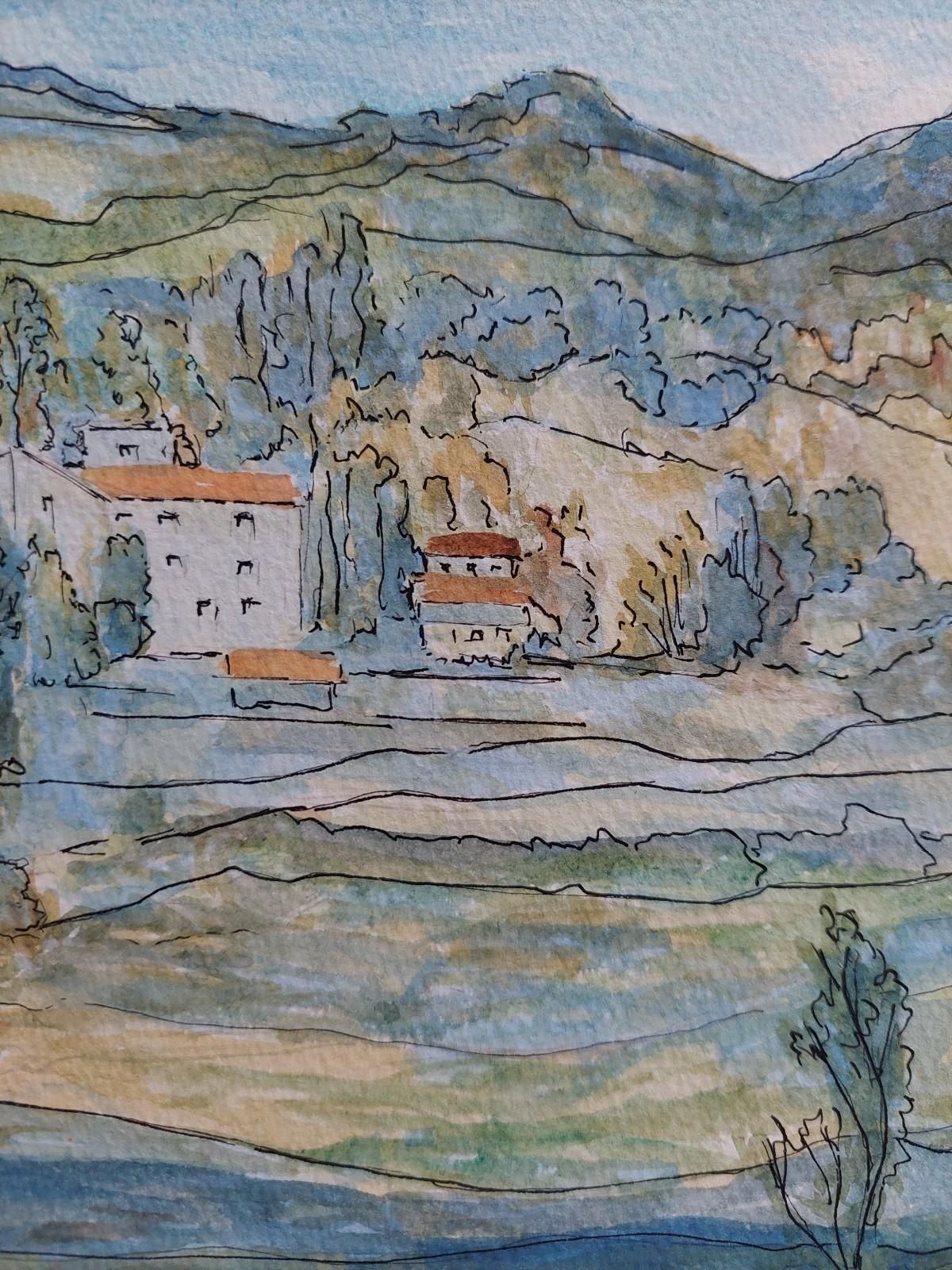 Bernard Labbe20th Century French Modernist Cubist Painting, French Fields20th Century photo buy