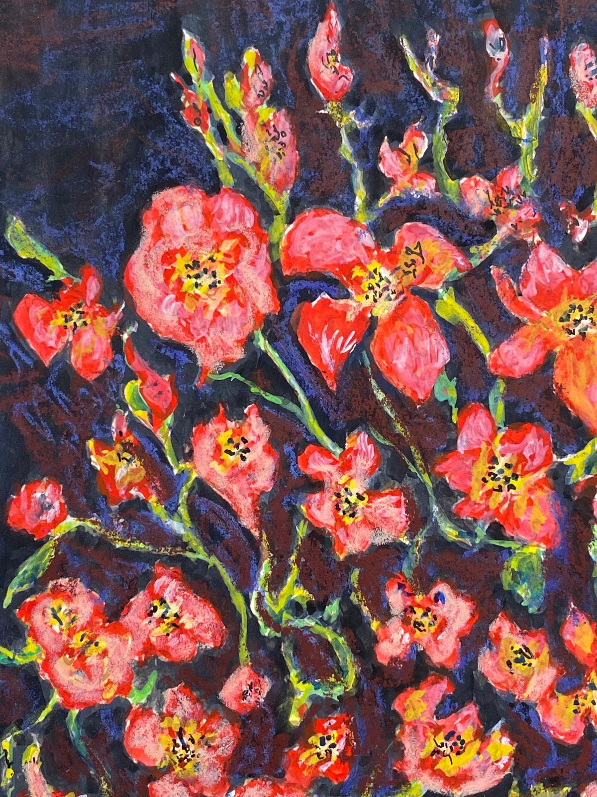 Unknown1950's French Modernist/ Cubist Signed Painting, Beautiful Flowers In Vase1950 photo 403.0