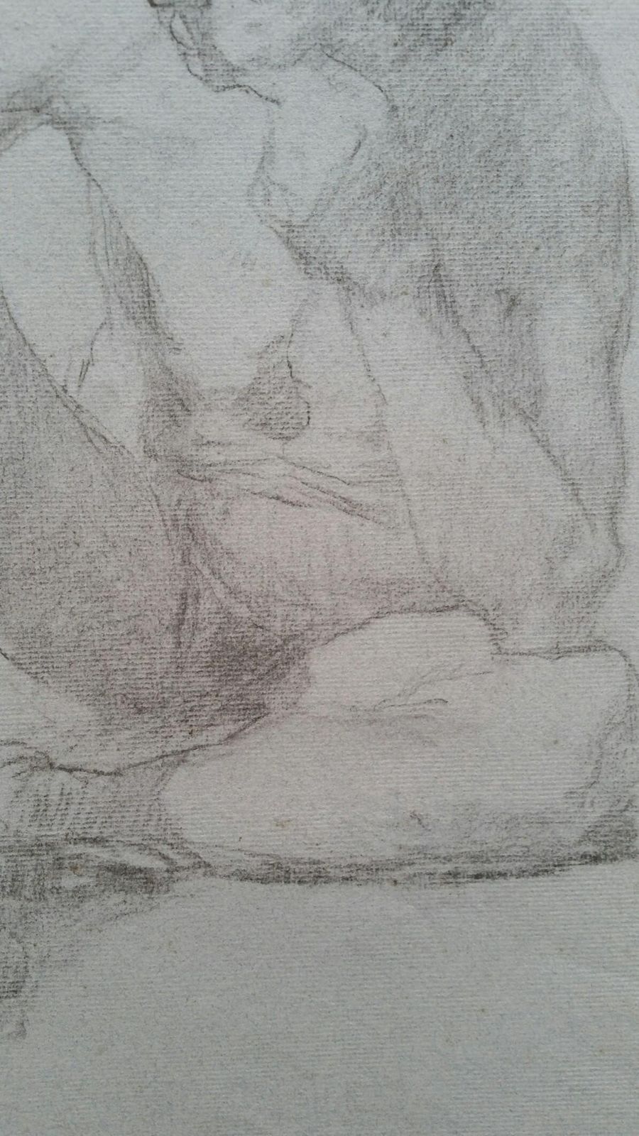 Unknownenglish Graphite Portrait Sketch Of Male Nude, Seatedcirca 1880 1905 photo 199.0